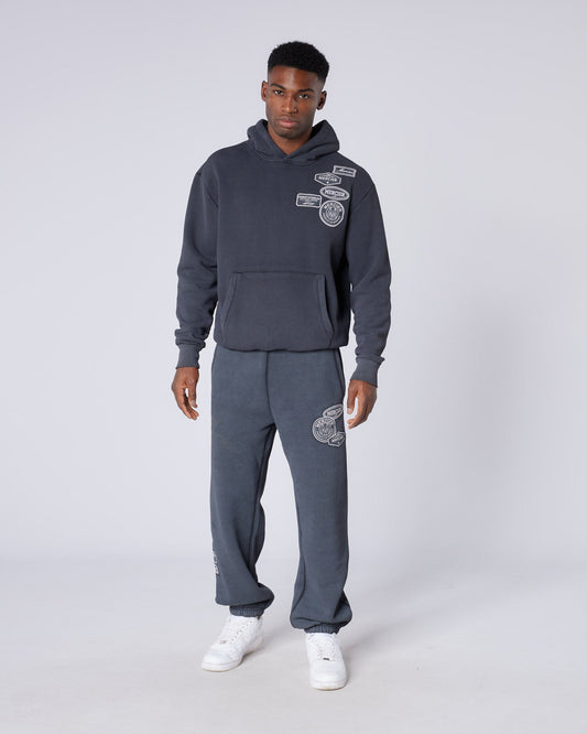 Mercier Black Bone Badge Hoodie