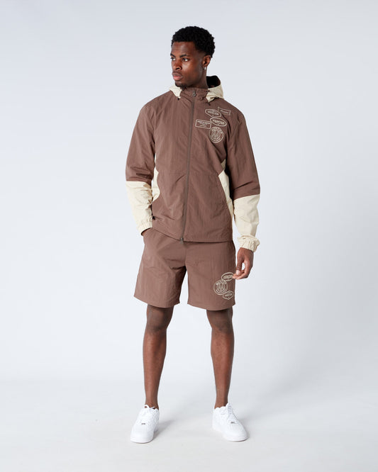 Mercier Brown Angle Badge Shorts