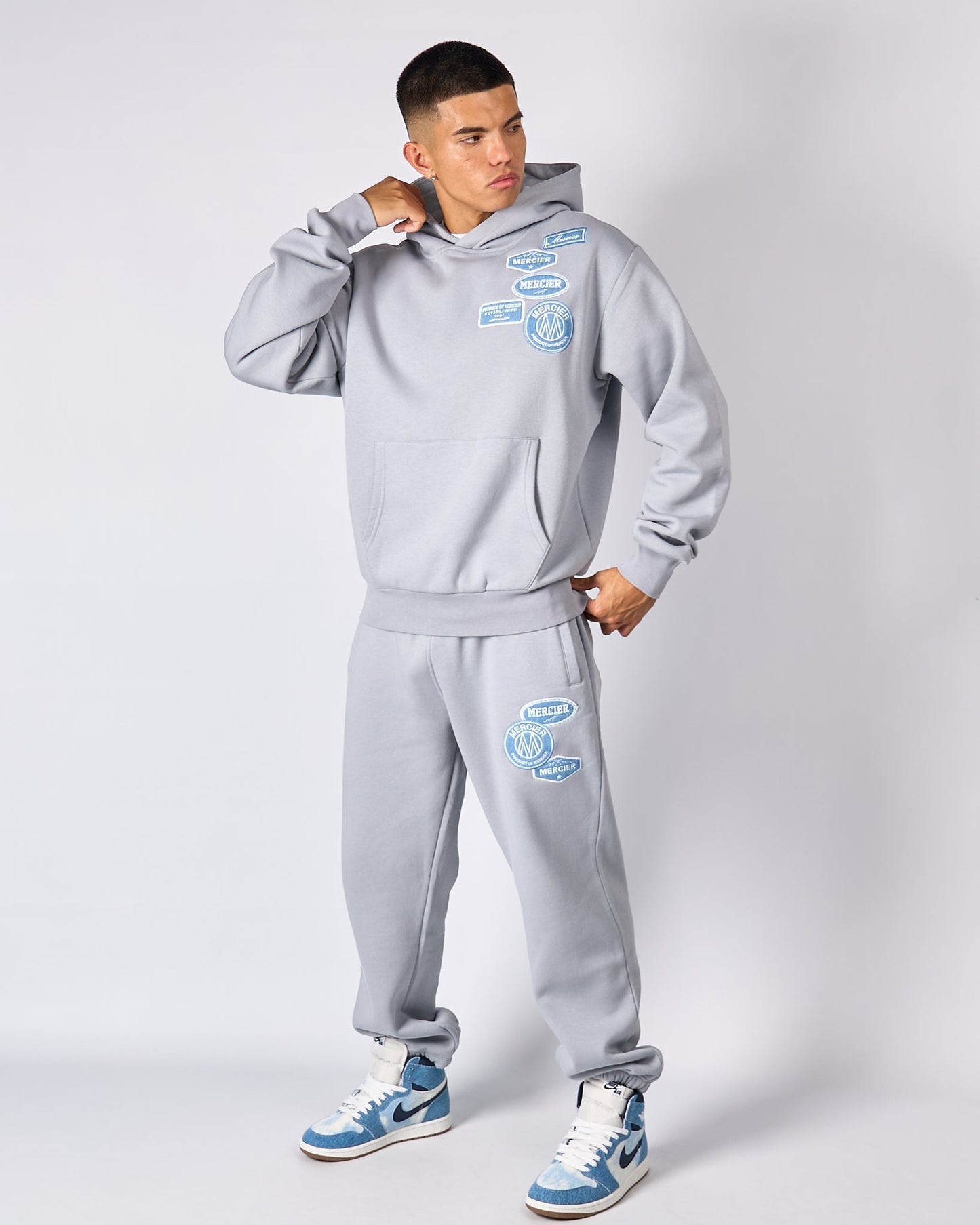 Mercier Smoke Grey Denim OG Badge Hoodie