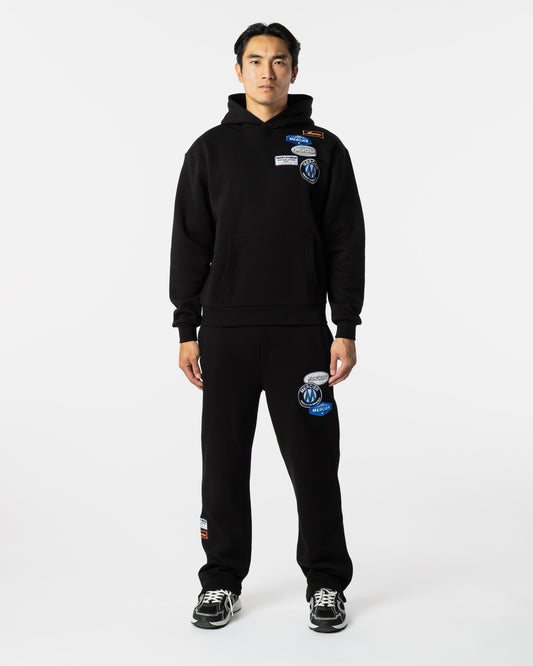 Mercier black relaxed OG badge hoodie