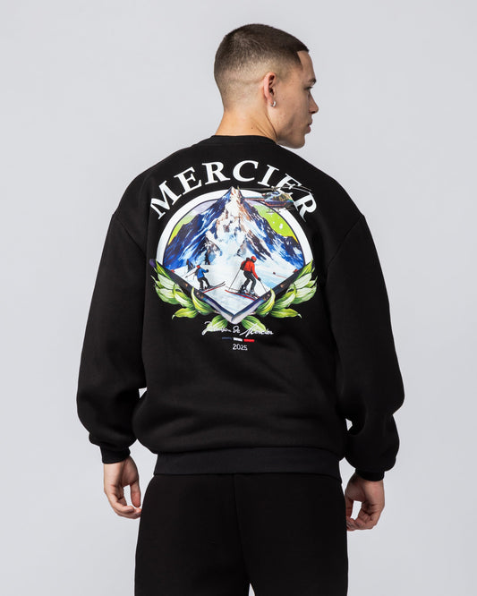 Mercier black ski crewneck sweatshirt