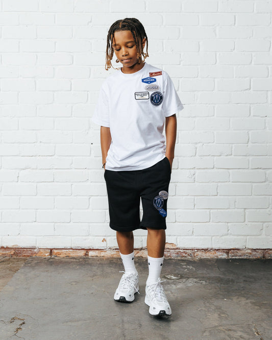 Mercier junior black OG badge shorts