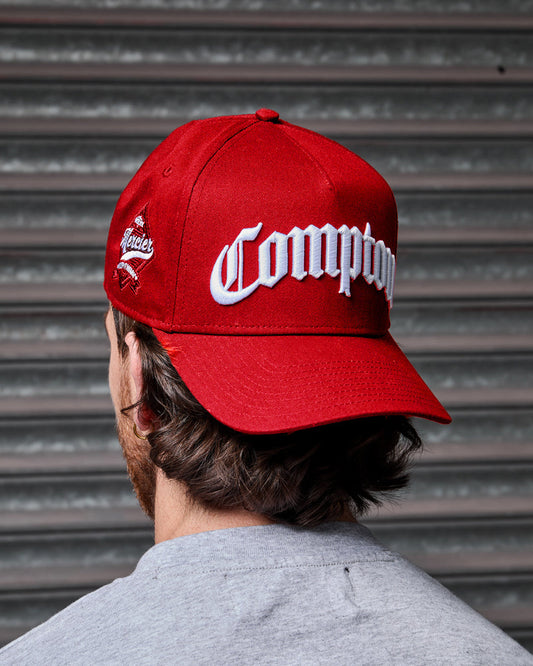 Mercier red Compton snapback cap