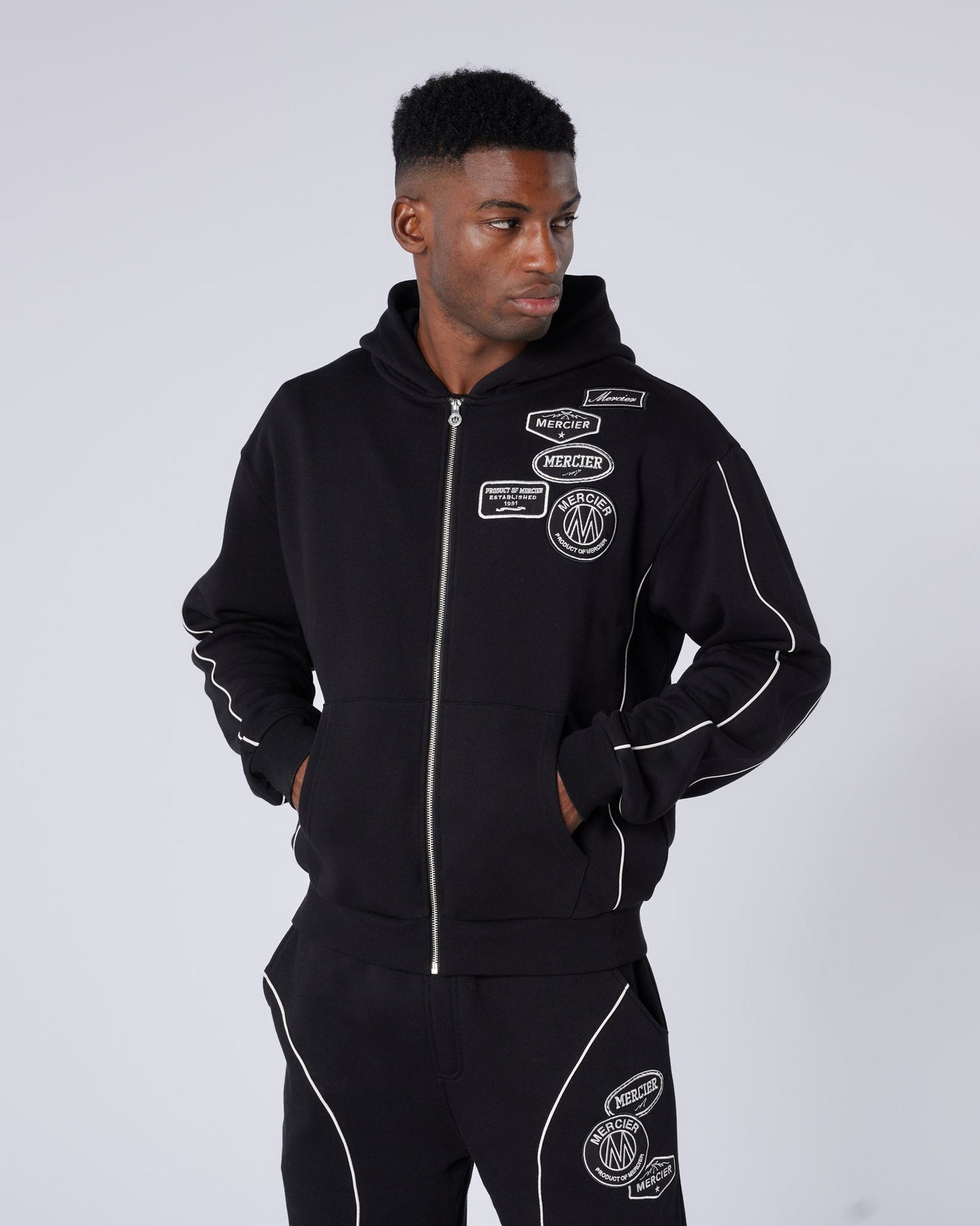 Mercier Black New Wave Badge Hoodie