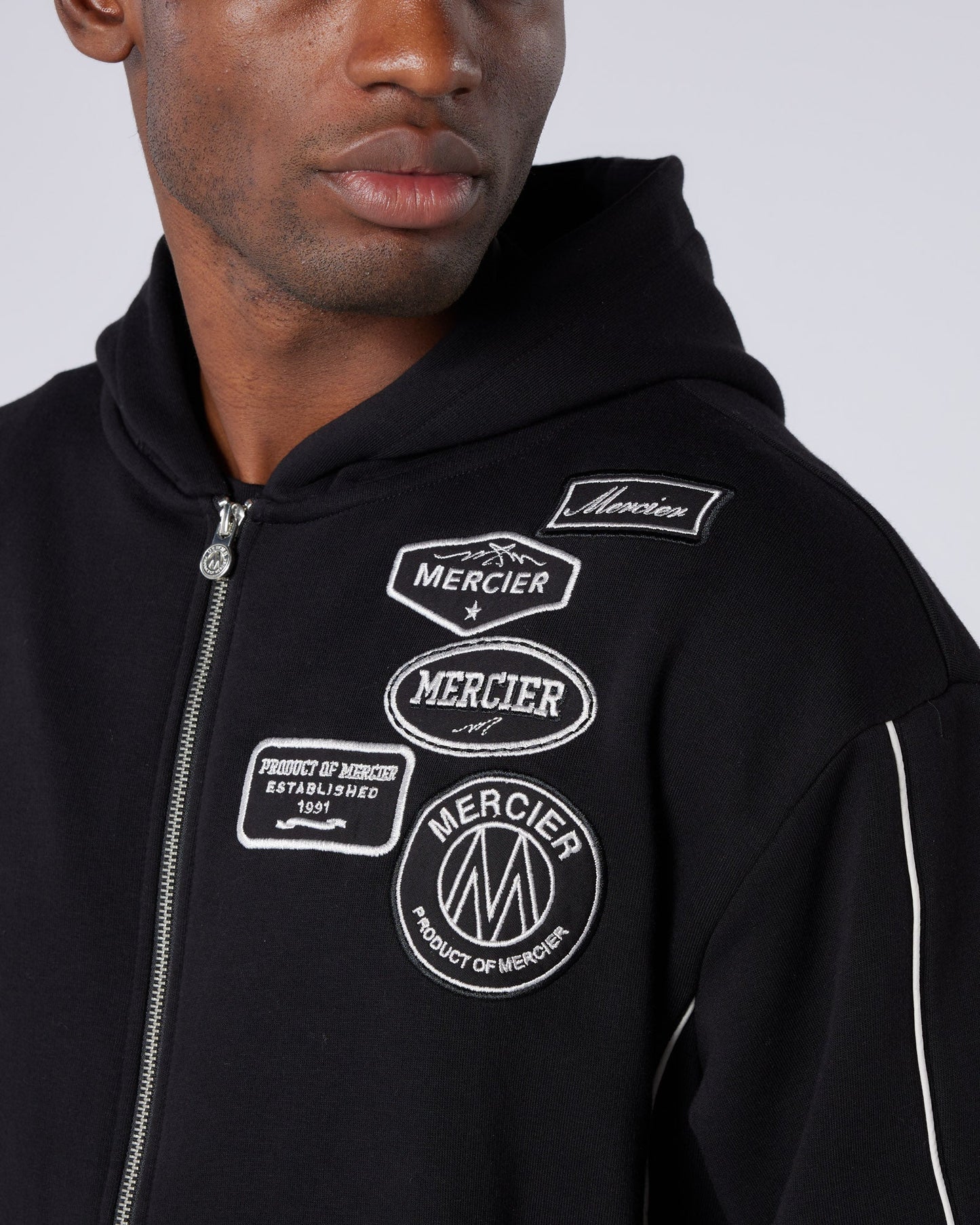 Mercier Black New Wave Badge Hoodie