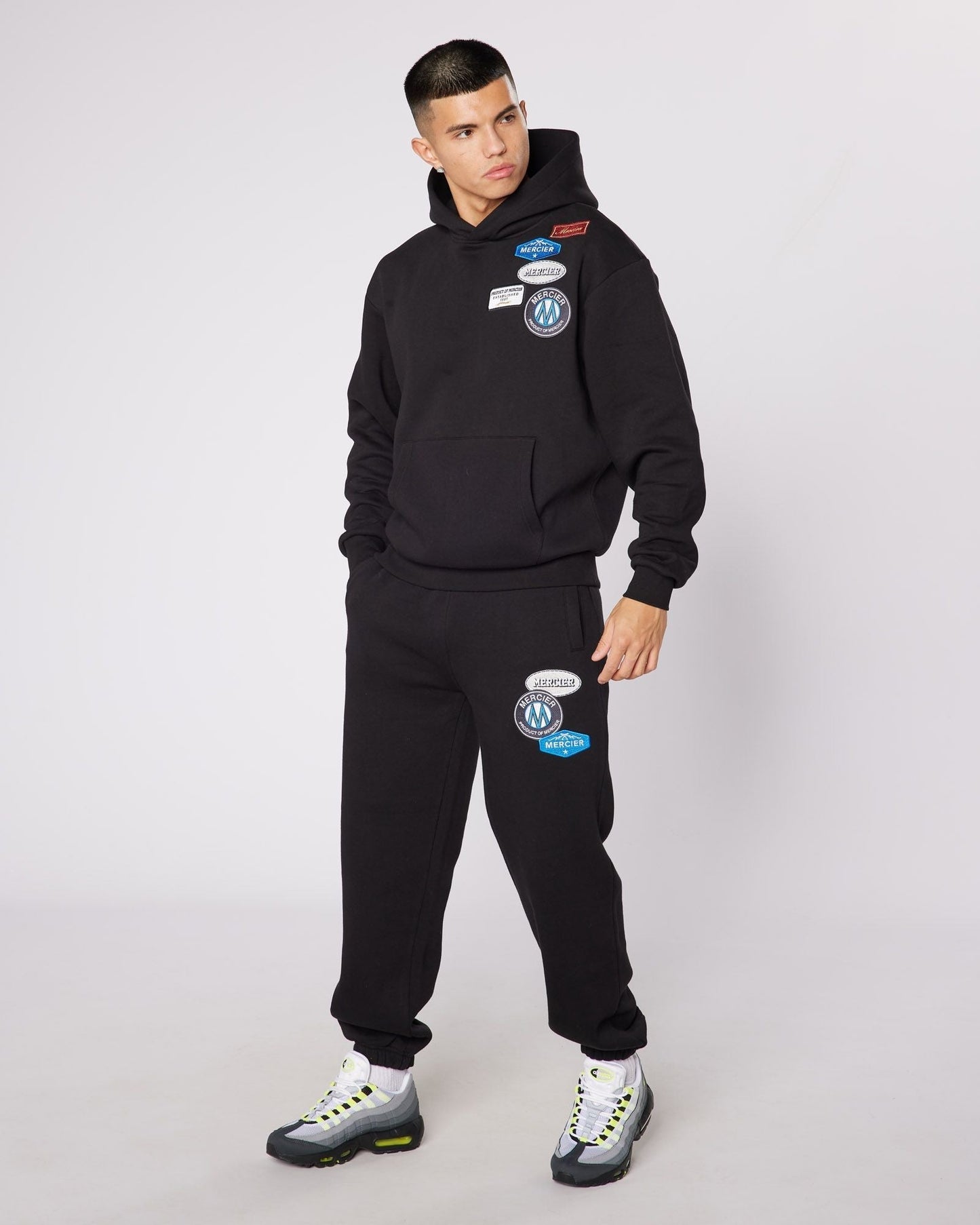 Mercier Black Relaxed OG Badge Joggers