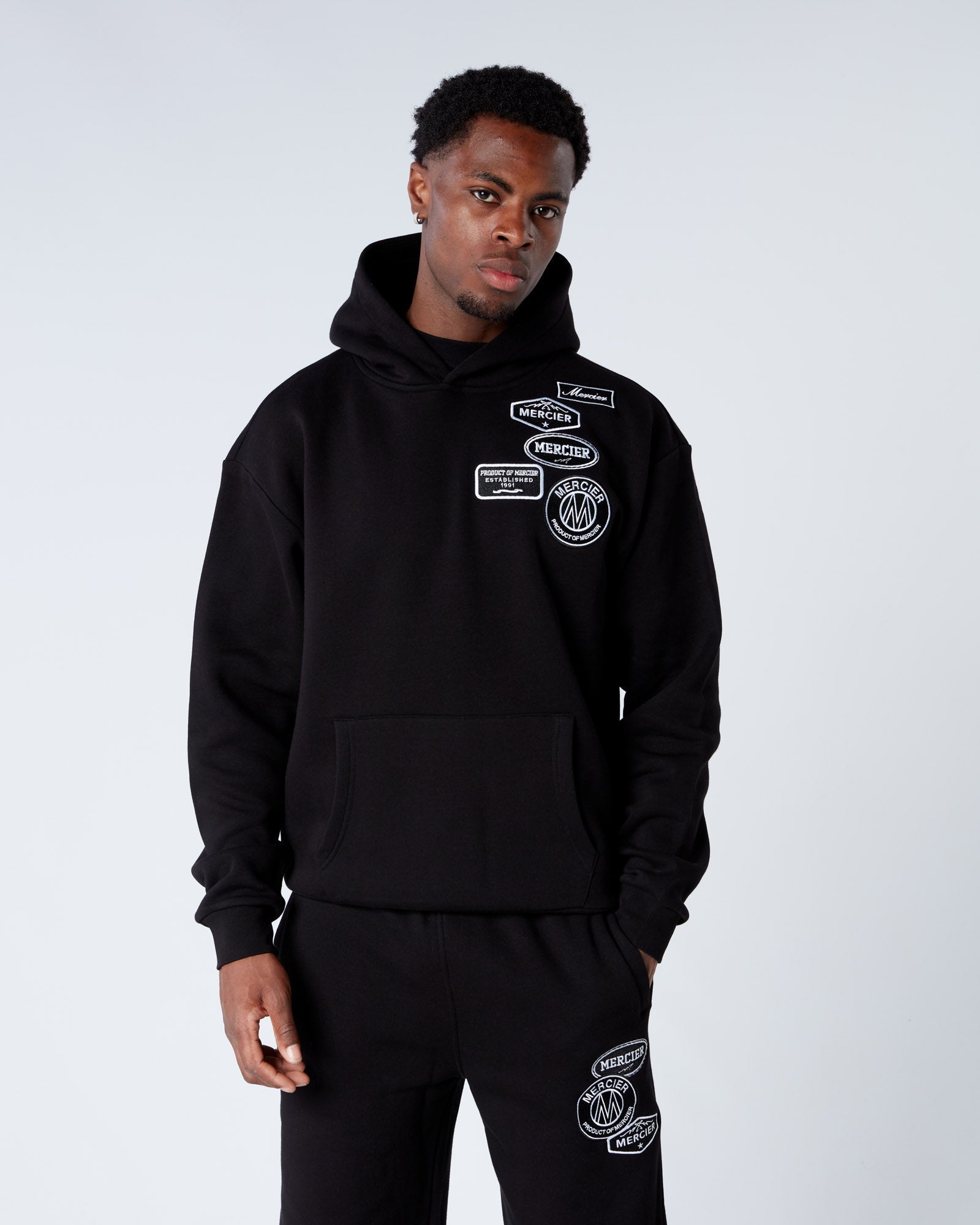 Mercier Black Relaxed OG Mono Hoodie