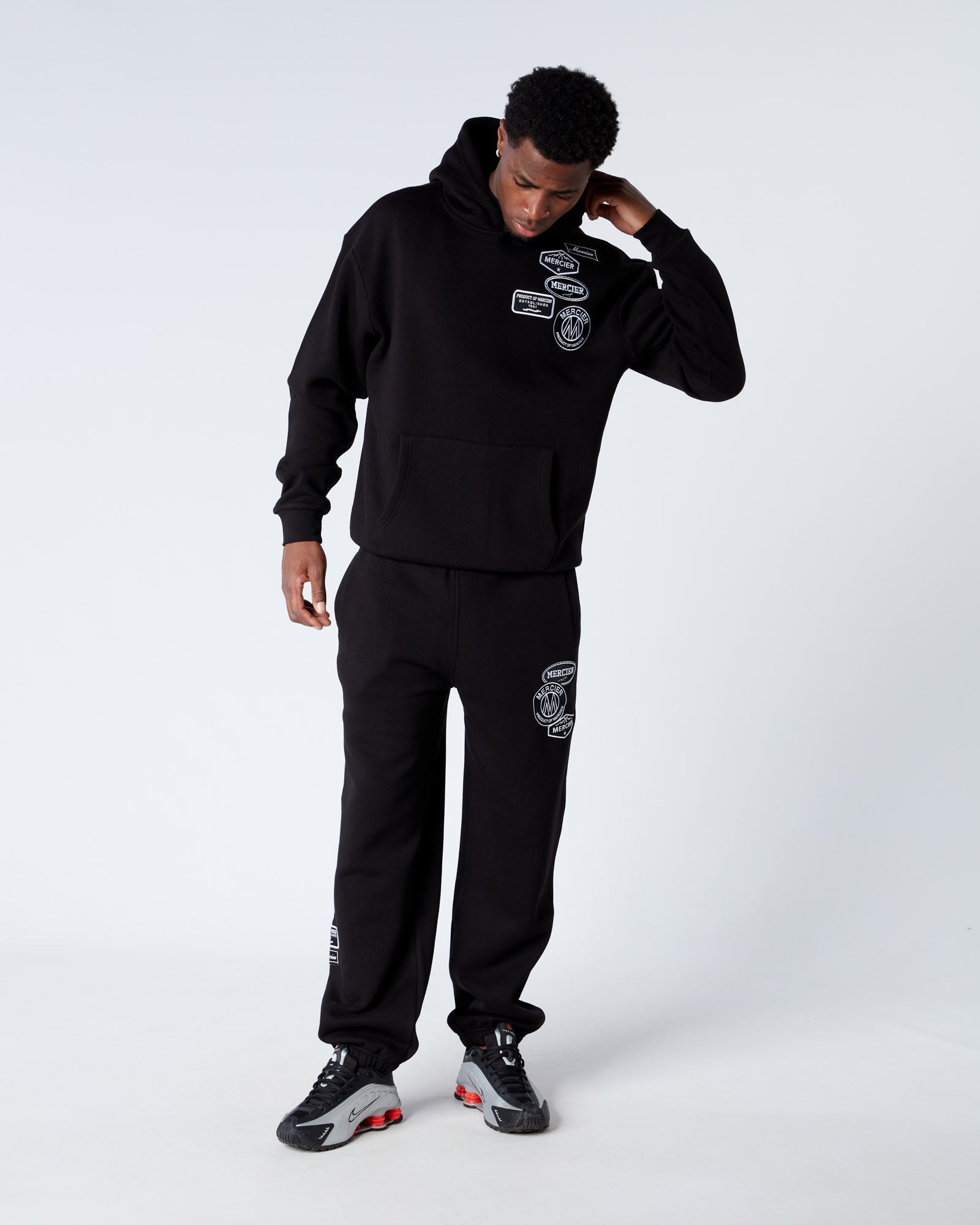 Mercier Black Relaxed OG Mono Hoodie
