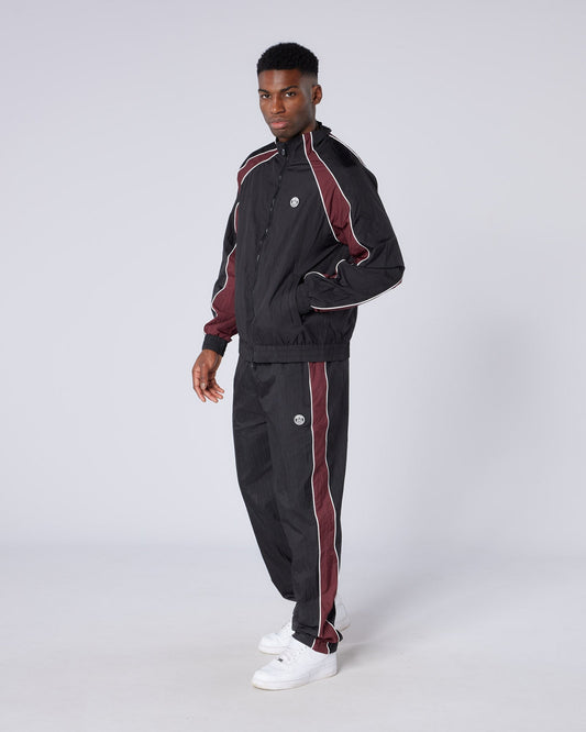 Mercier Black and Burgundy Homerun Track Pants