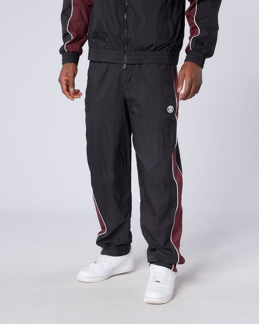 Mercier Black and Burgundy Homerun Track Pants
