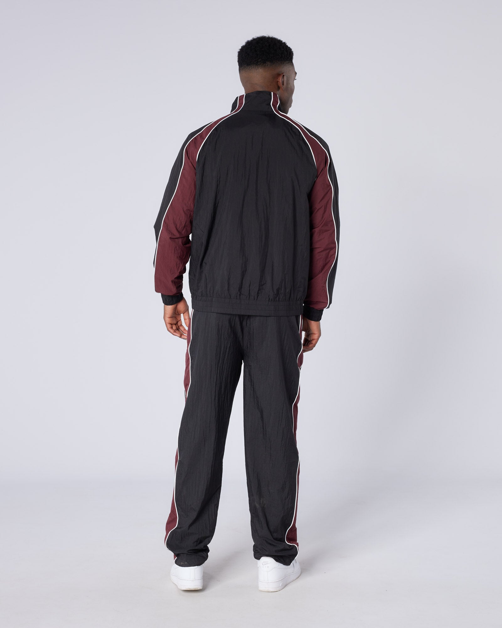 Mercier Black and Burgundy Homerun Track Pants
