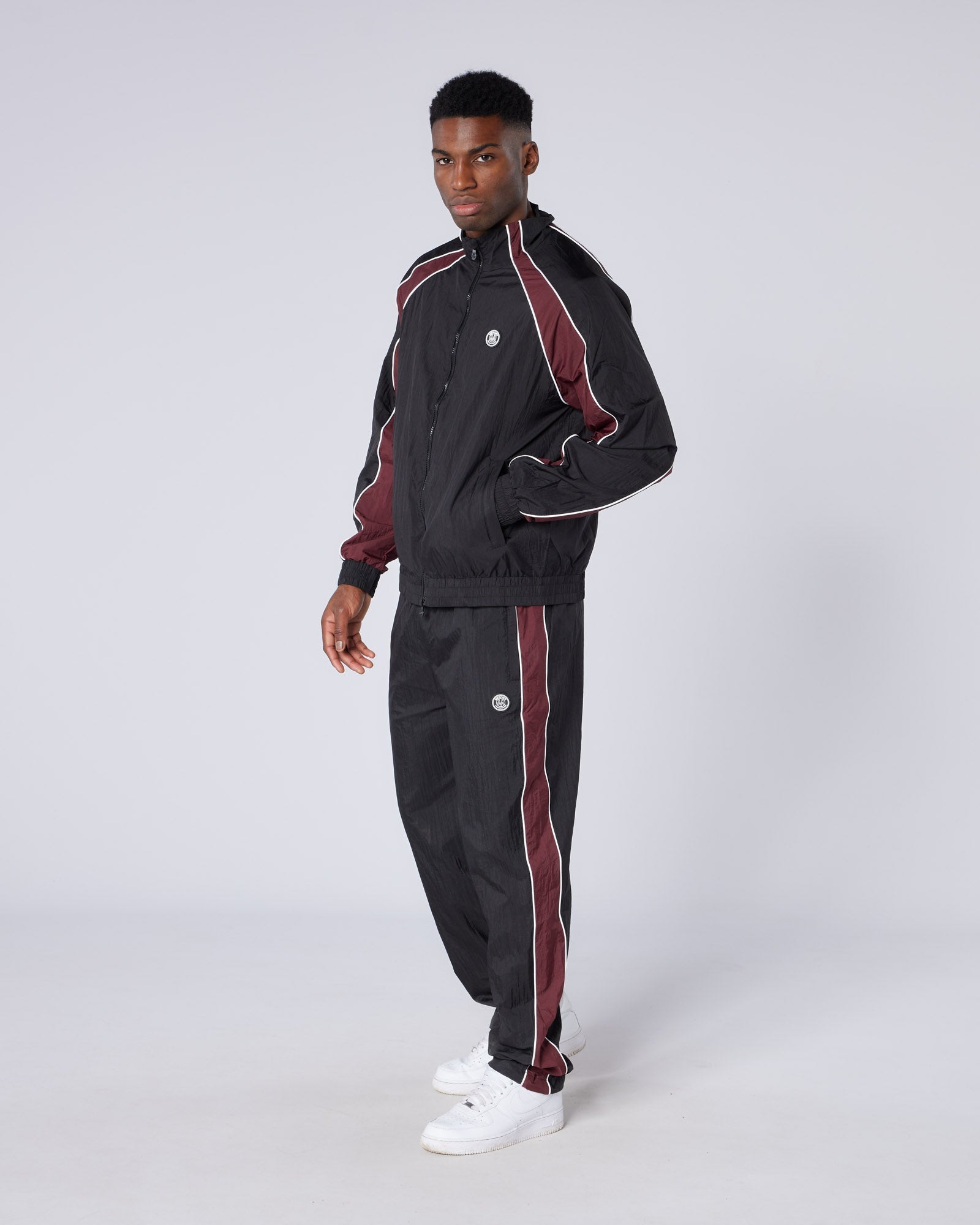 Mercier Black and Burgundy Homerun Track Top