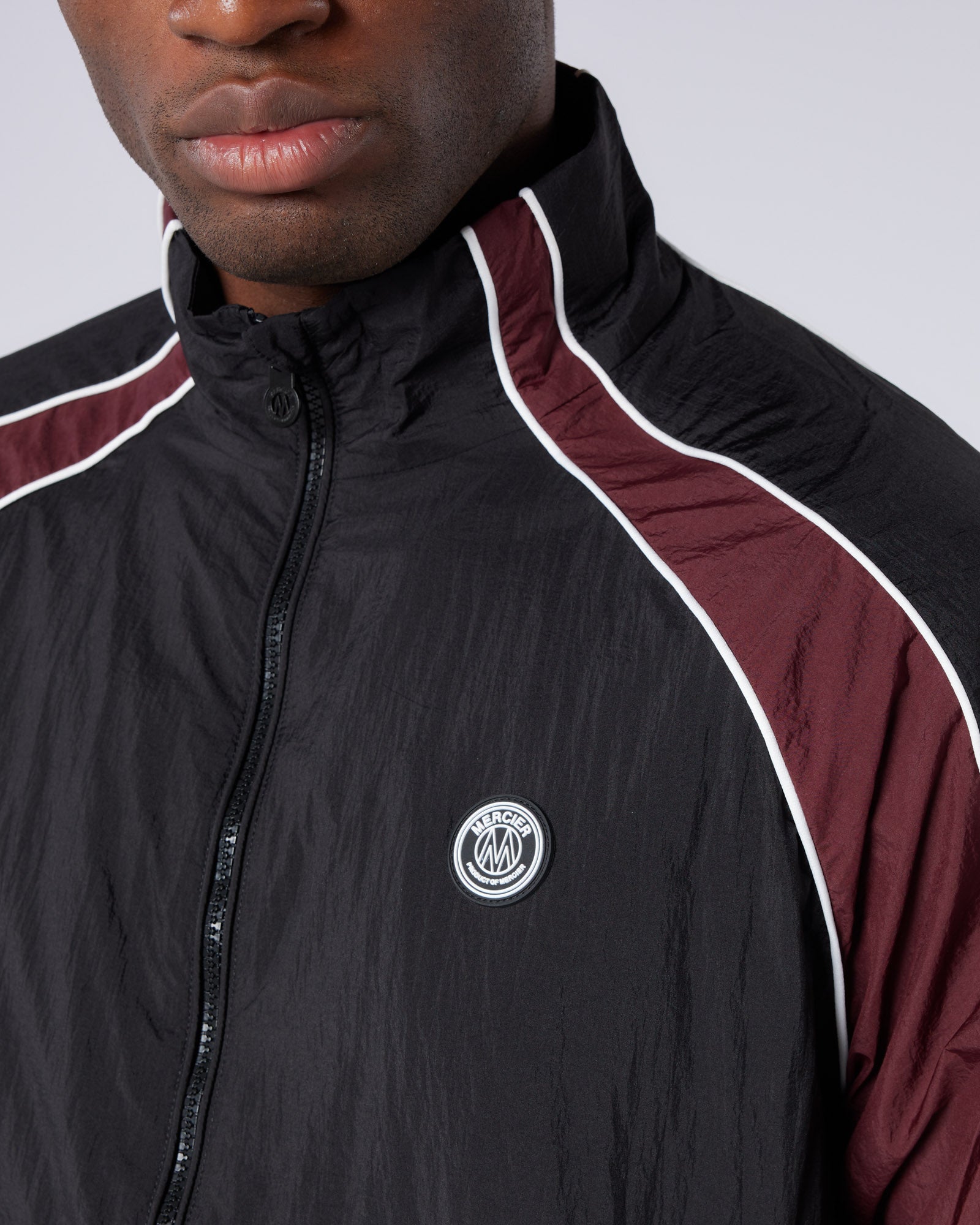 Mercier Black and Burgundy Homerun Track Top