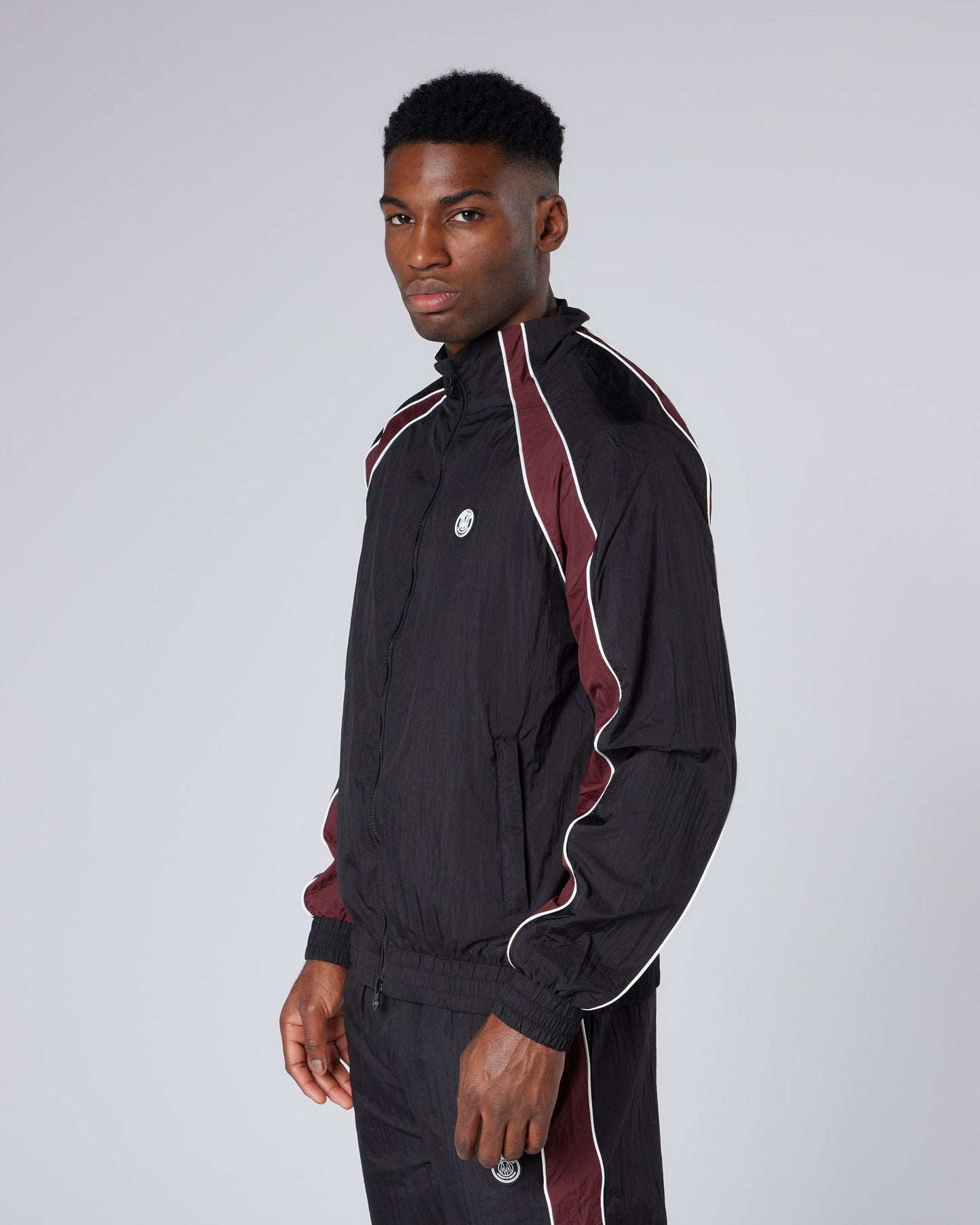 Mercier Black and Burgundy Homerun Track Top