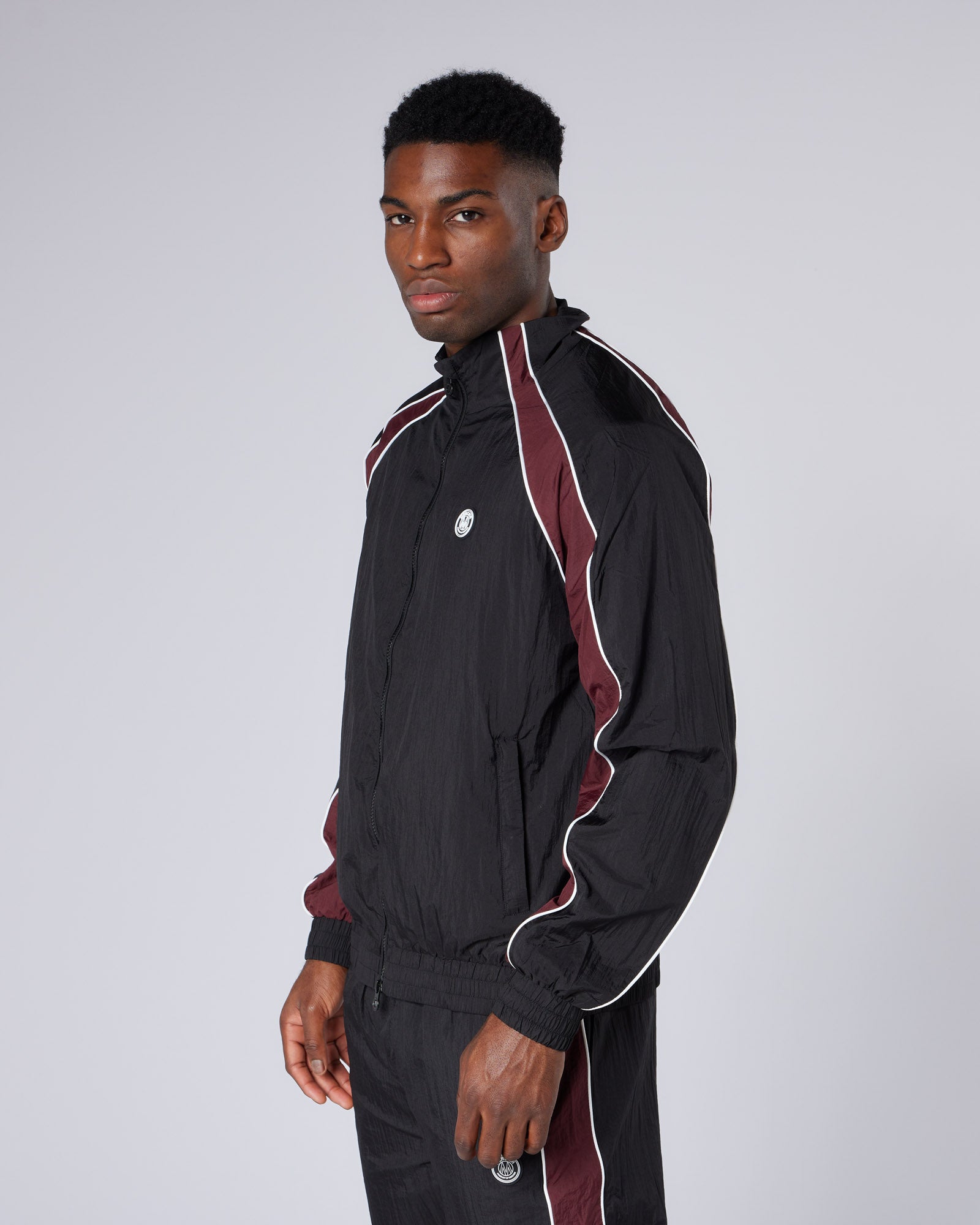 Mercier Black and Burgundy Homerun Track Top