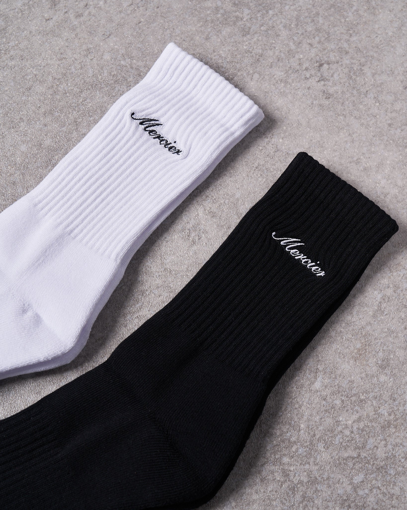 Mercier Black and White Socks 2 Pack