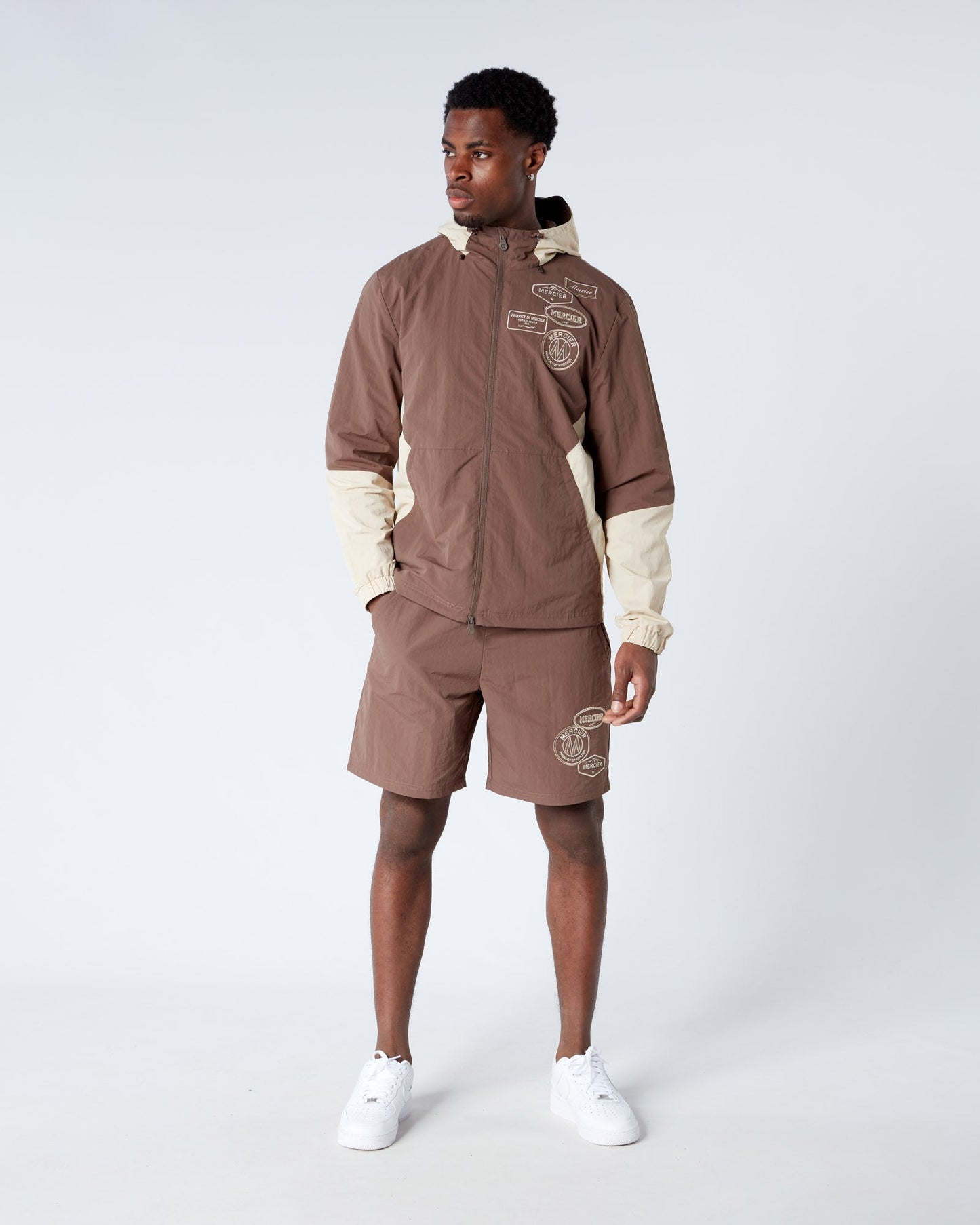 Mercier Brown Angle Badge Shorts