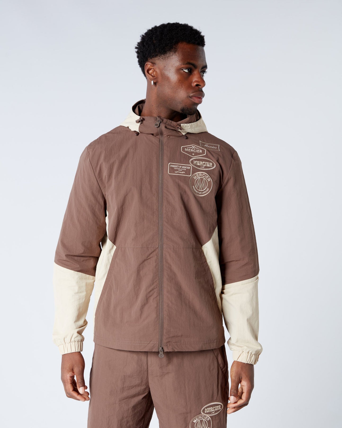 Mercier Brown Angle Badge Windbreaker