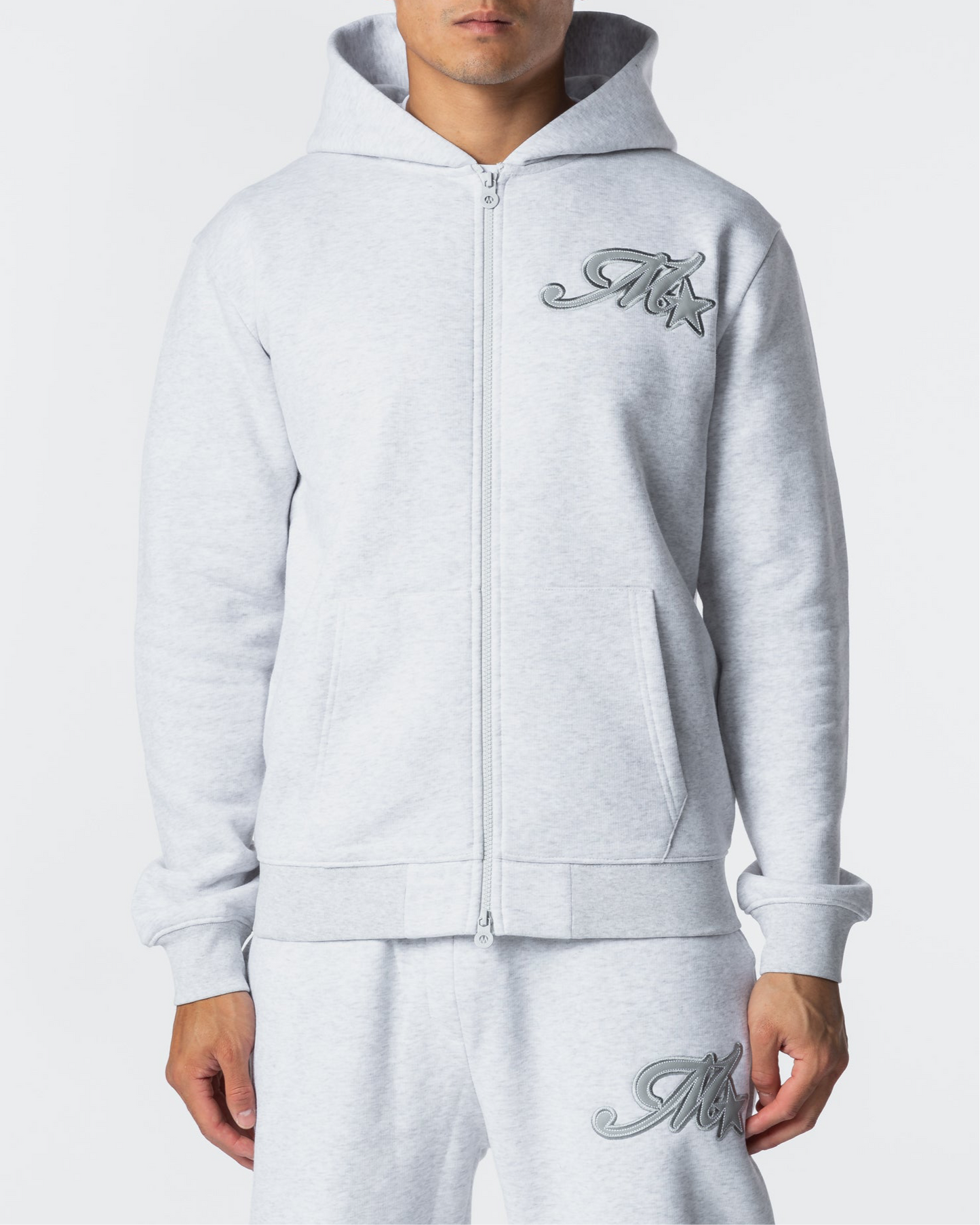 Mercier Grey Marl Runway Full Zip Hood