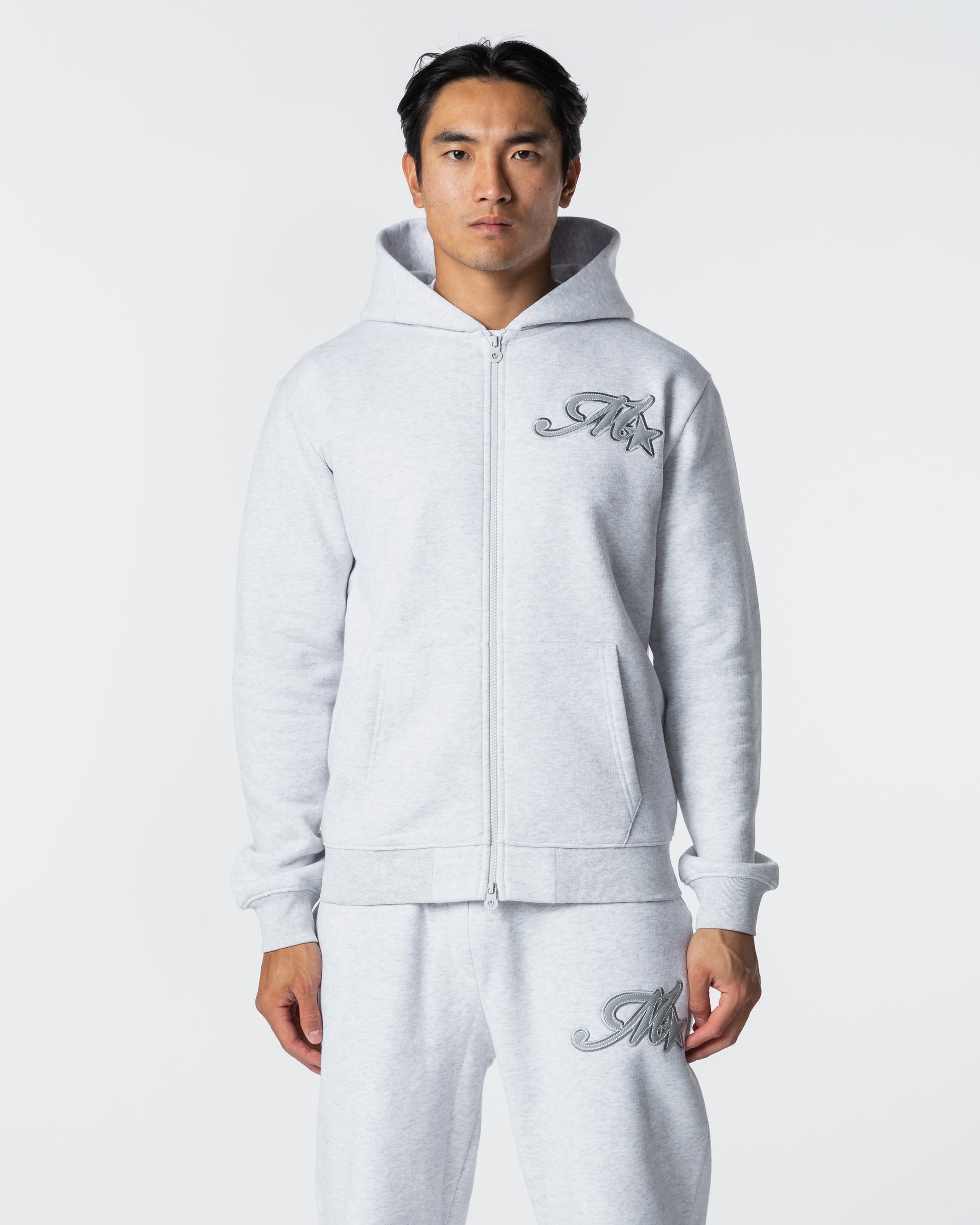 Mercier Grey Marl Runway Full Zip Hood