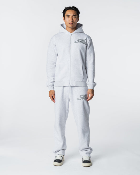 Mercier Grey Marl Runway Open Hem Joggers