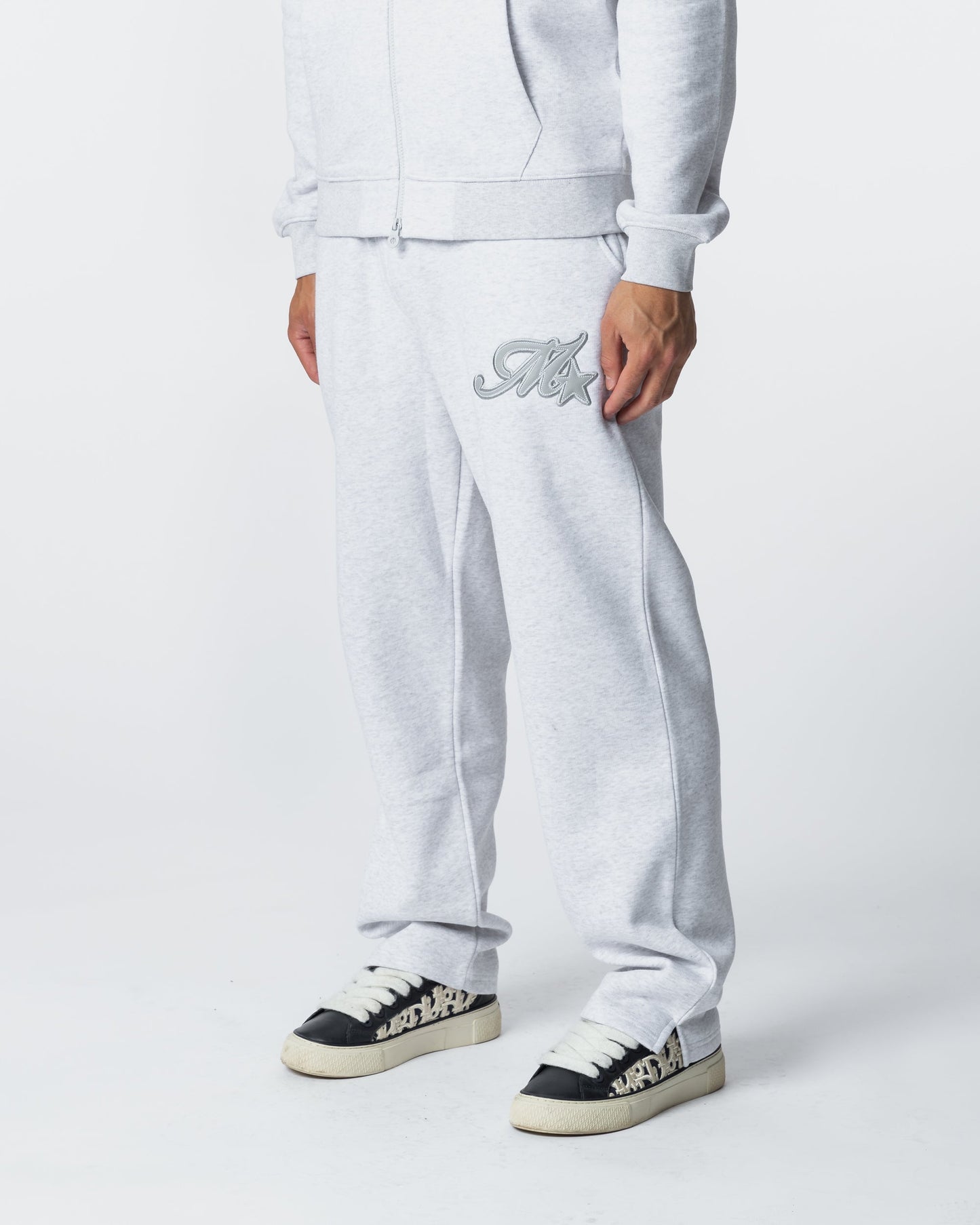 Mercier Grey Marl Runway Open Hem Joggers