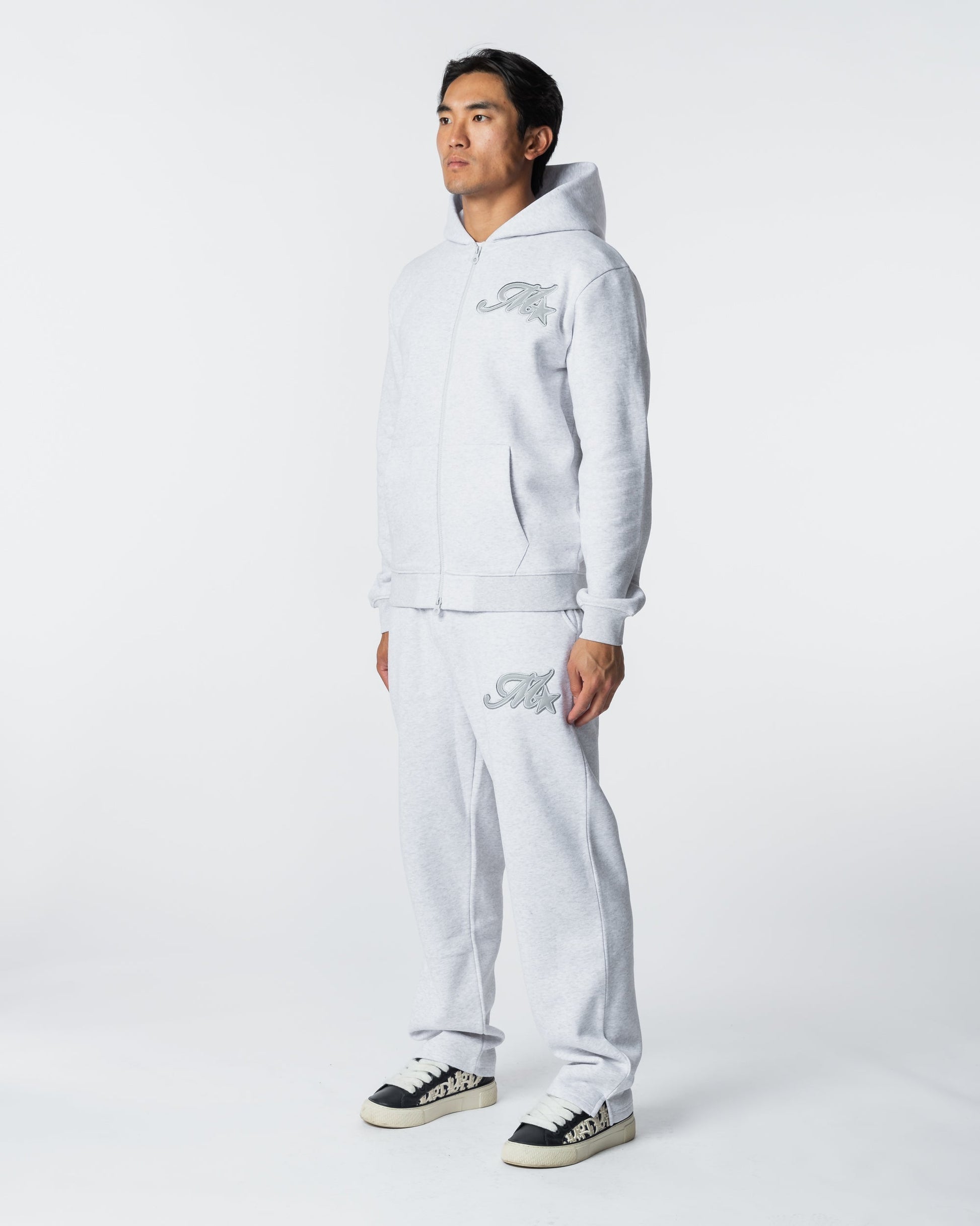 Mercier Grey Marl Runway Open Hem Joggers