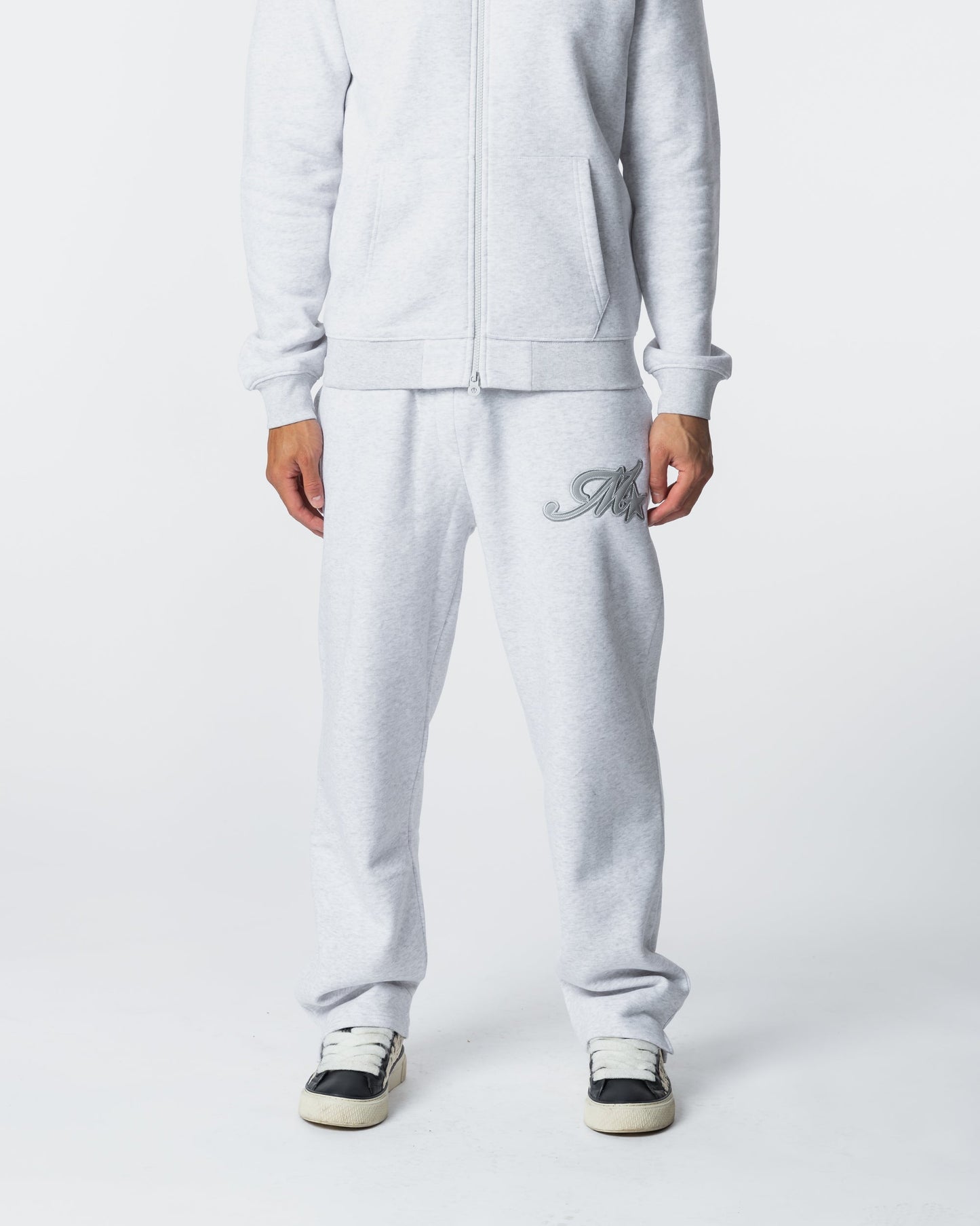 Mercier Grey Marl Runway Open Hem Joggers