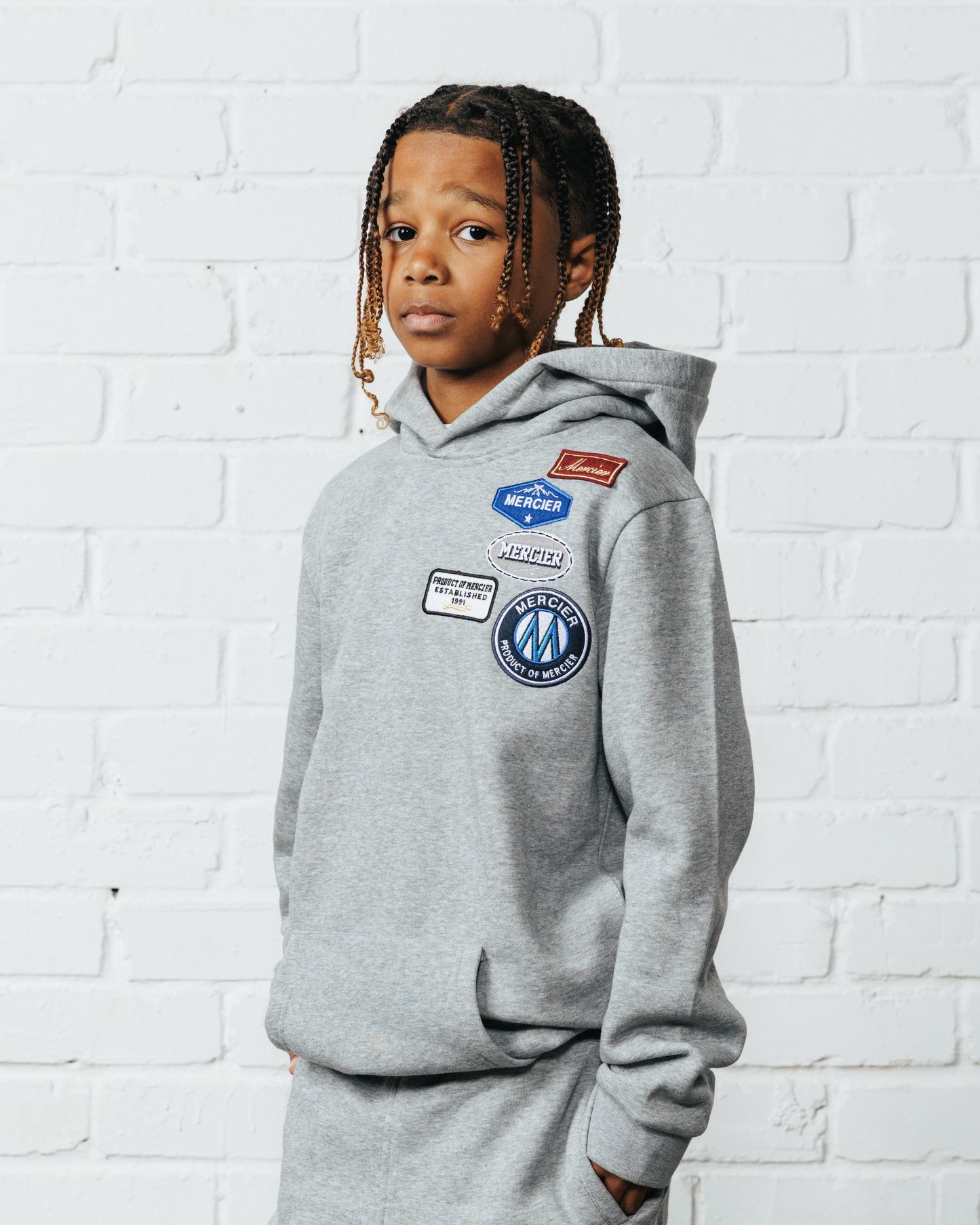 Mercier Junior Grey OG Badge Hood