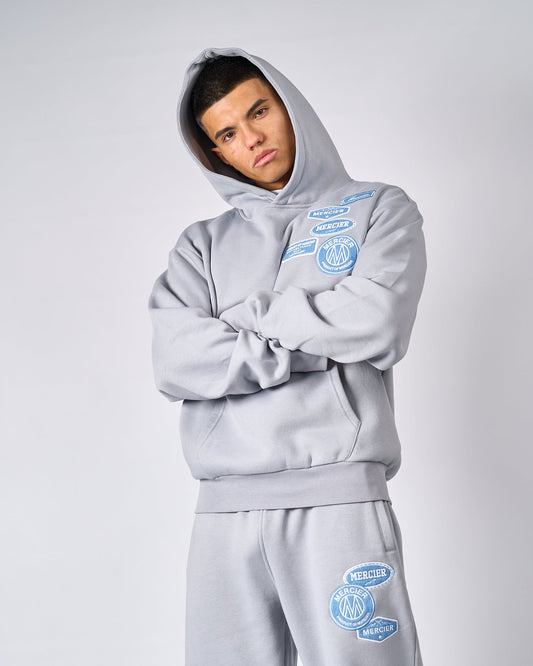 Mercier Smoke Grey Denim OG Badge Hoodie