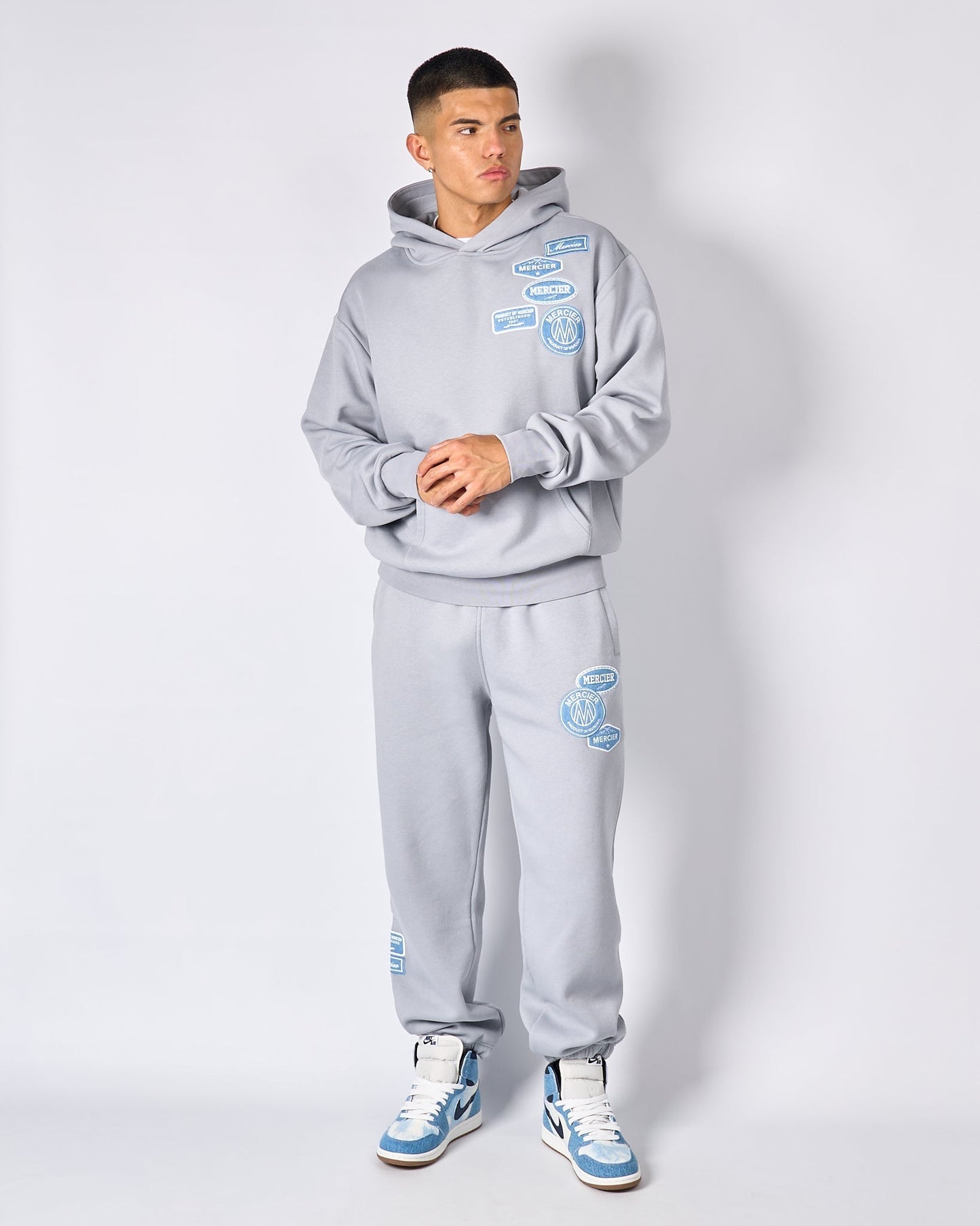Mercier Smoke Grey Denim OG Badge Hoodie