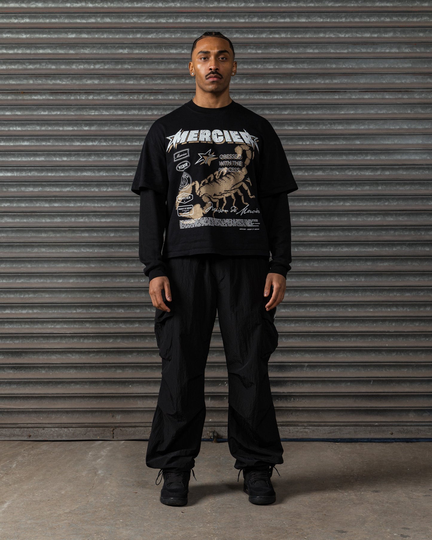Mercier Stinger black faux layer t-shirt