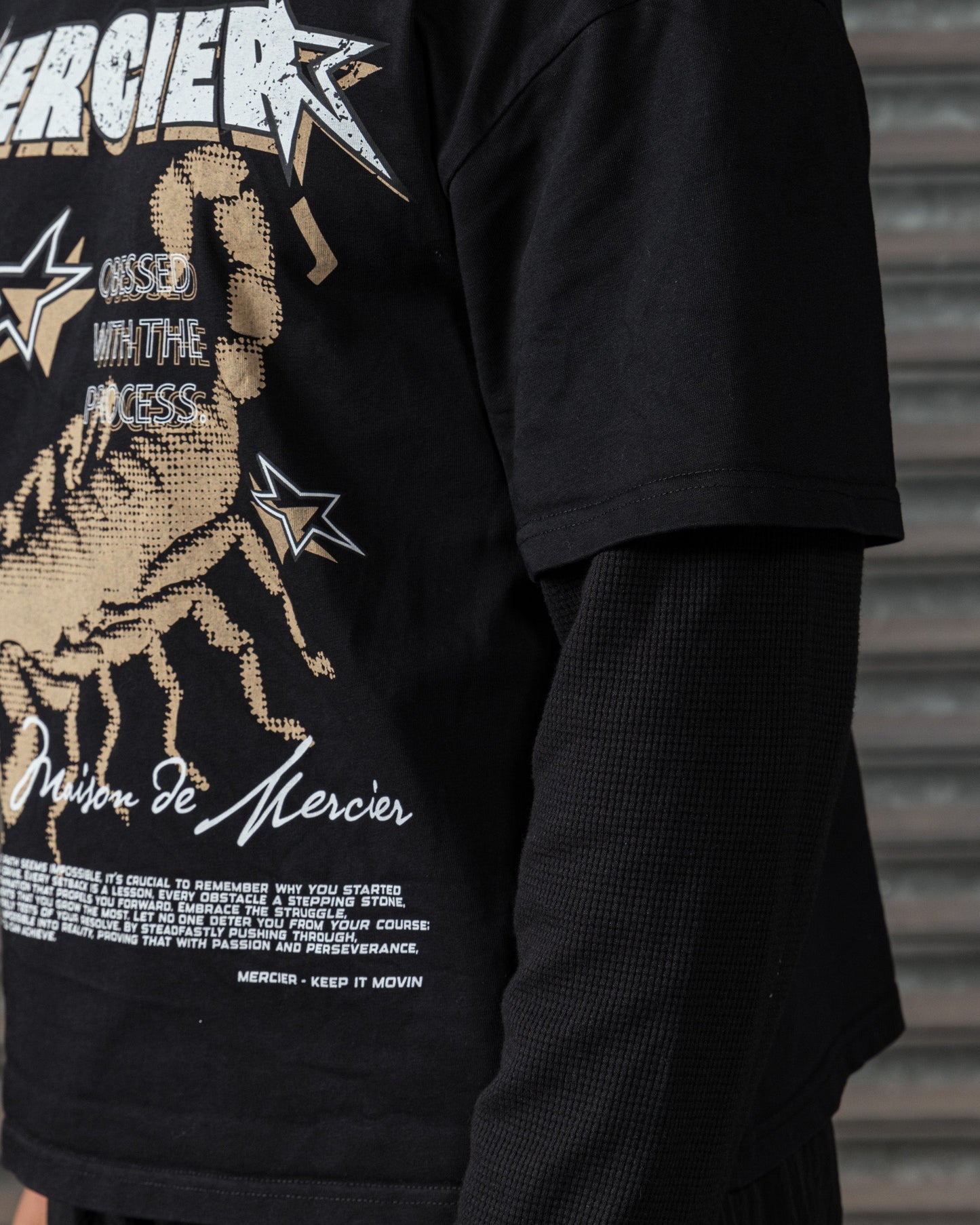 Mercier Stinger black faux layer t-shirt