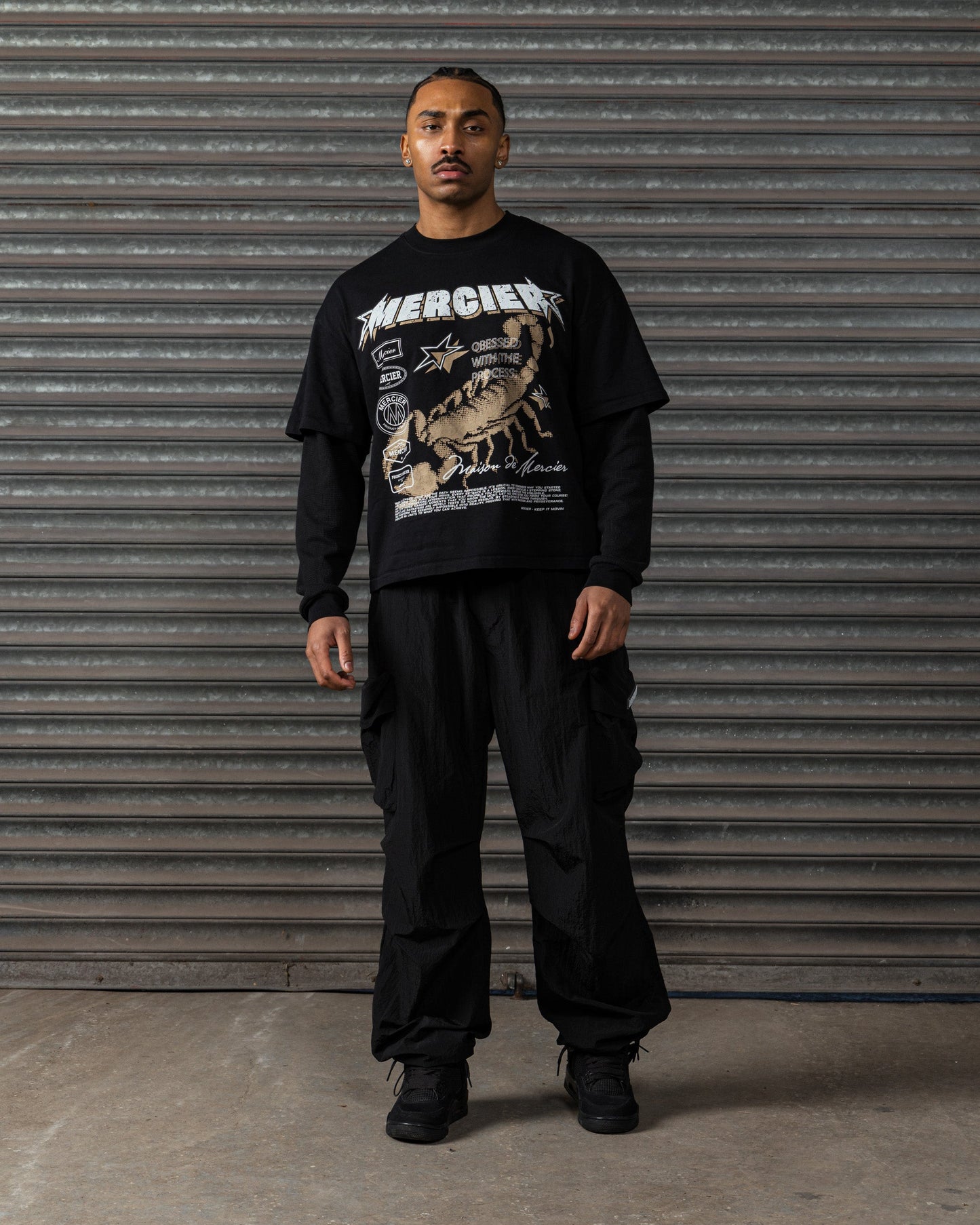 Mercier Stinger black faux layer t-shirt