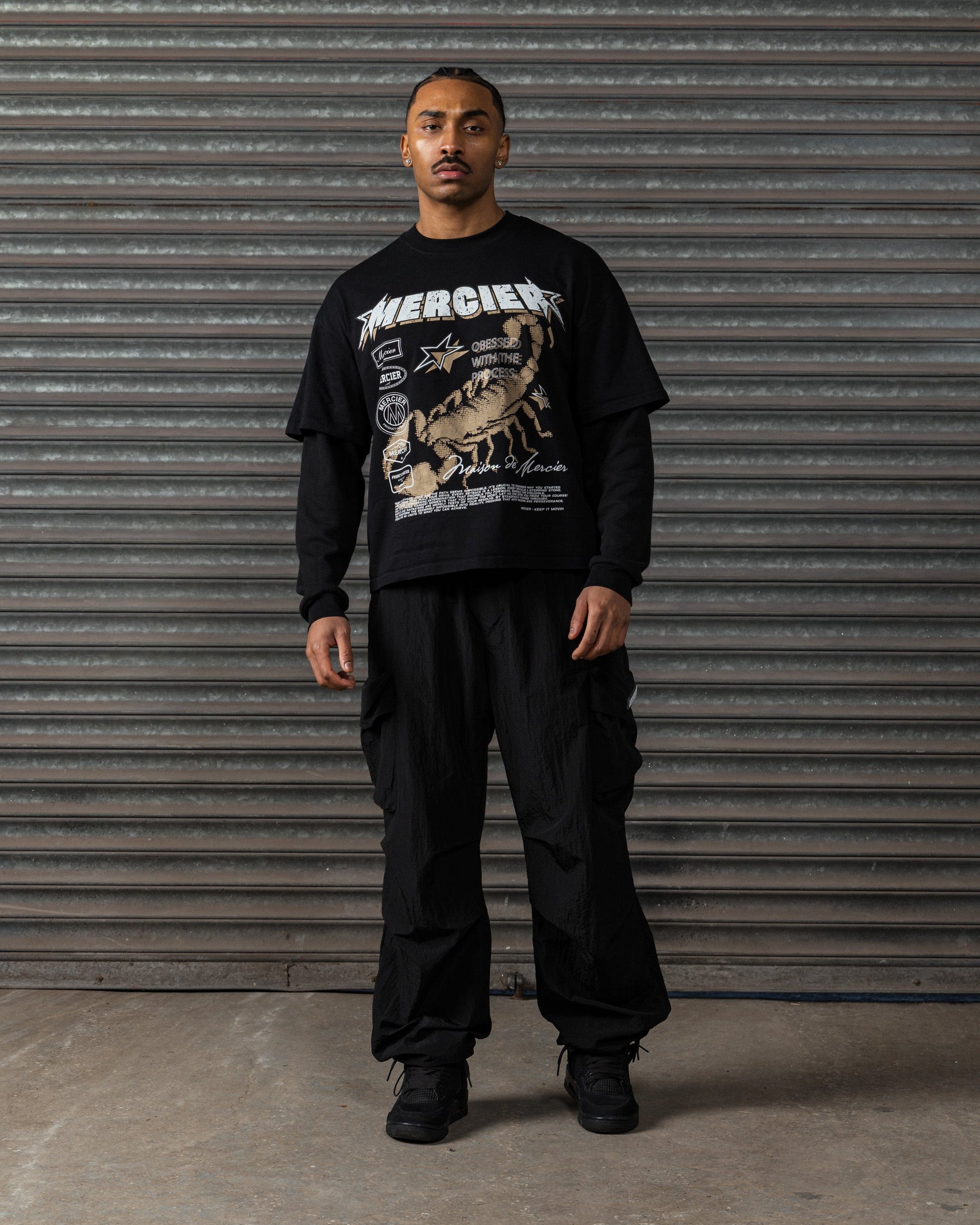 Mercier Stinger black faux layer t-shirt