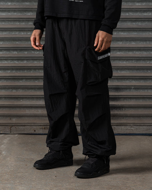 Mercier Tempo black camo cargo trousers