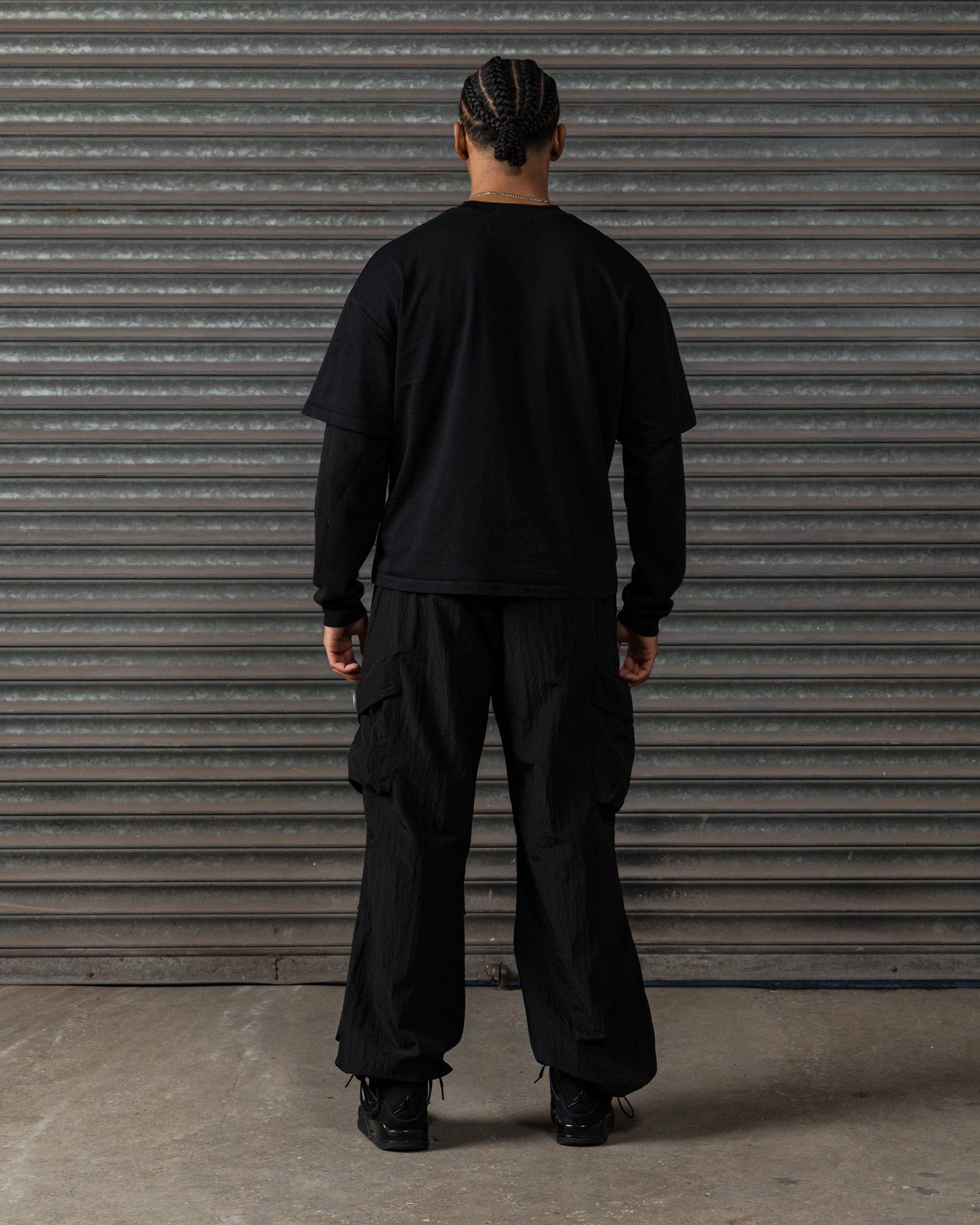 Mercier Tempo black camo cargo trousers