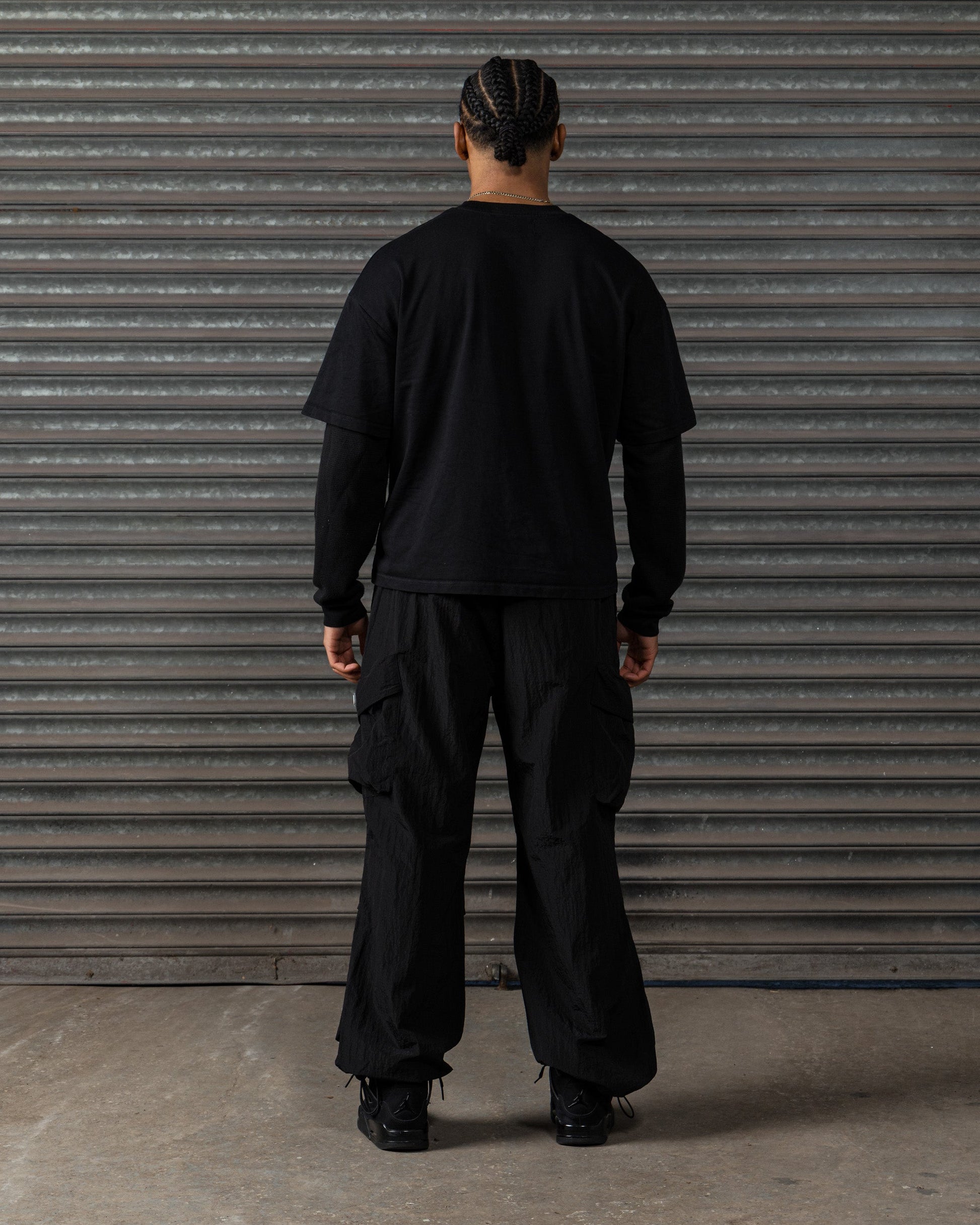 Mercier Tempo black camo cargo trousers