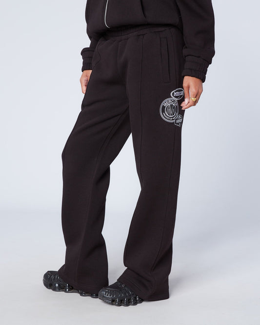 Mercier Women's Black Mono Badge Balloon Joggers
