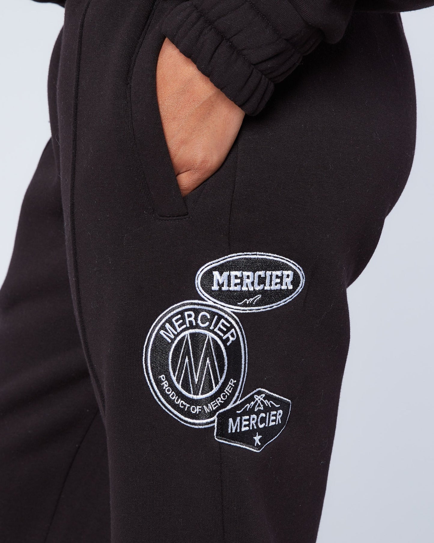 Mercier Women's Black Mono Badge Balloon Joggers