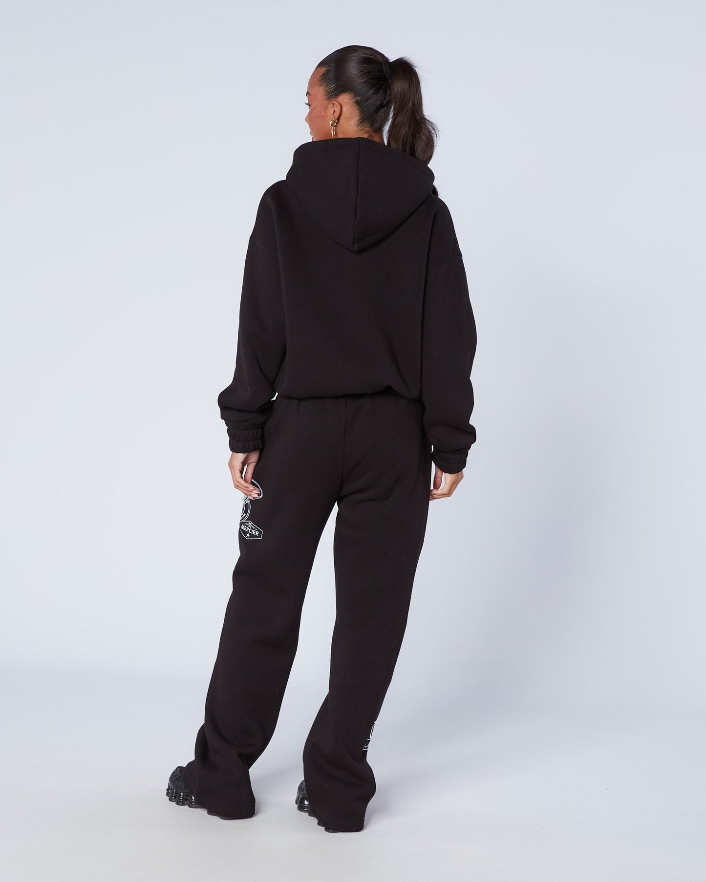 Mercier Women's Black Mono Badge Balloon Joggers