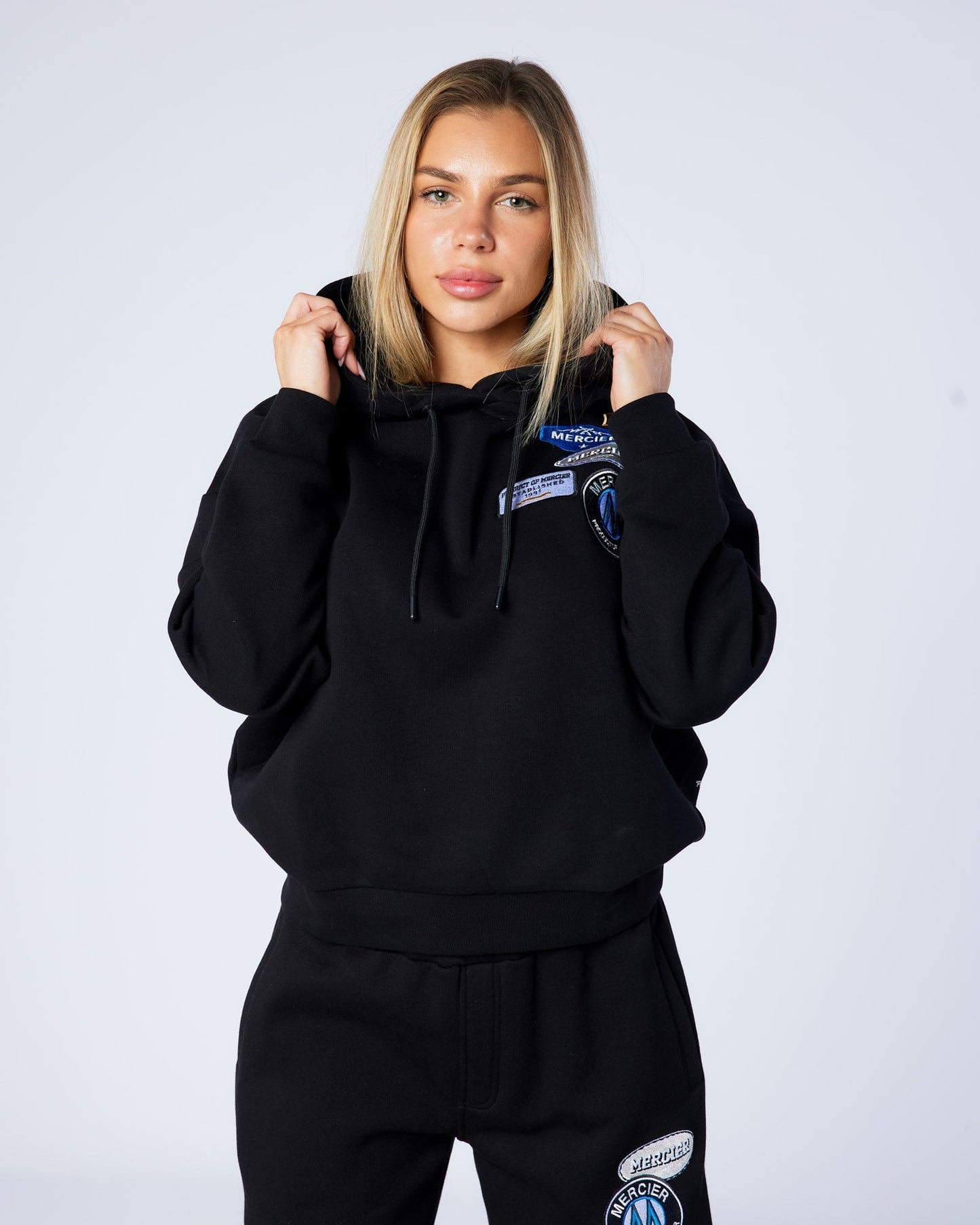 Mercier Women's Black Original Badge Hoodie