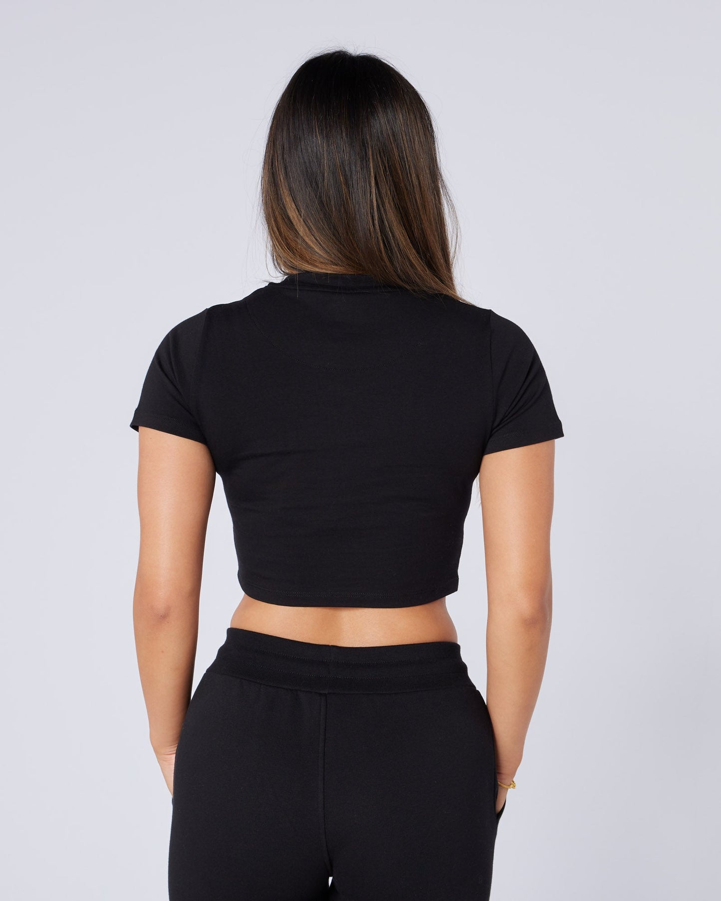 Mercier Women's Black Two Tone Baby Tee