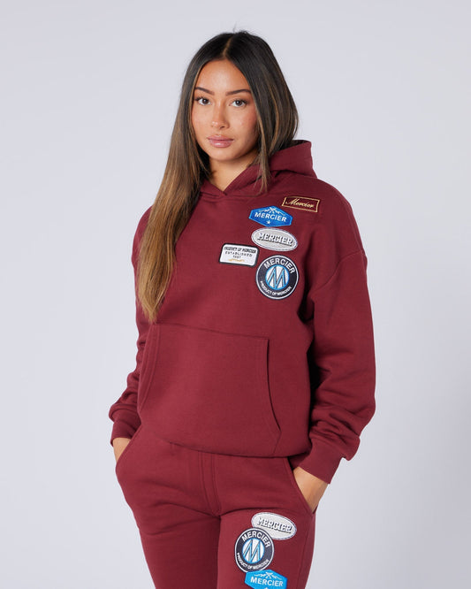 Mercier Women's Cabernet Relaxed OG Badge Hoodie