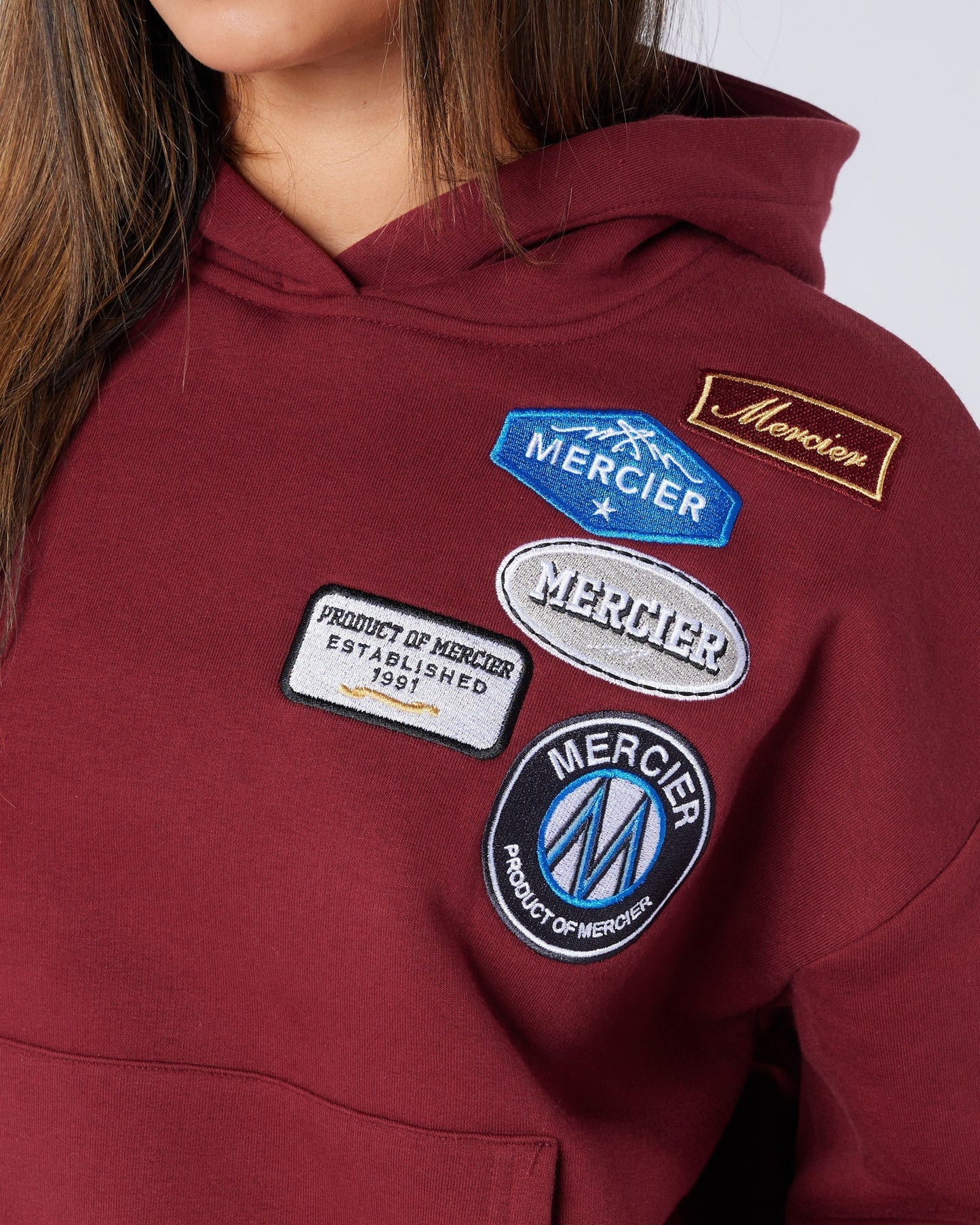 Mercier Women's Cabernet Relaxed OG Badge Hoodie