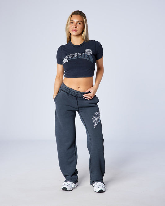 Mercier Women's Charcoal Shatter Baby Tee