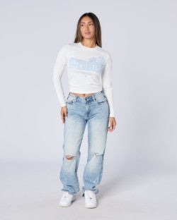 Mercier Women's White Fantasy Long Sleeve T-Shirt