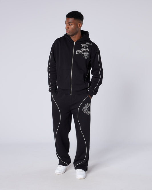 Mercier black New Wave badge joggers