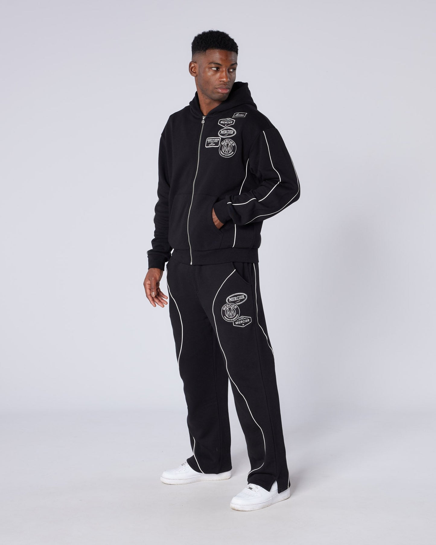 Mercier black New Wave badge joggers