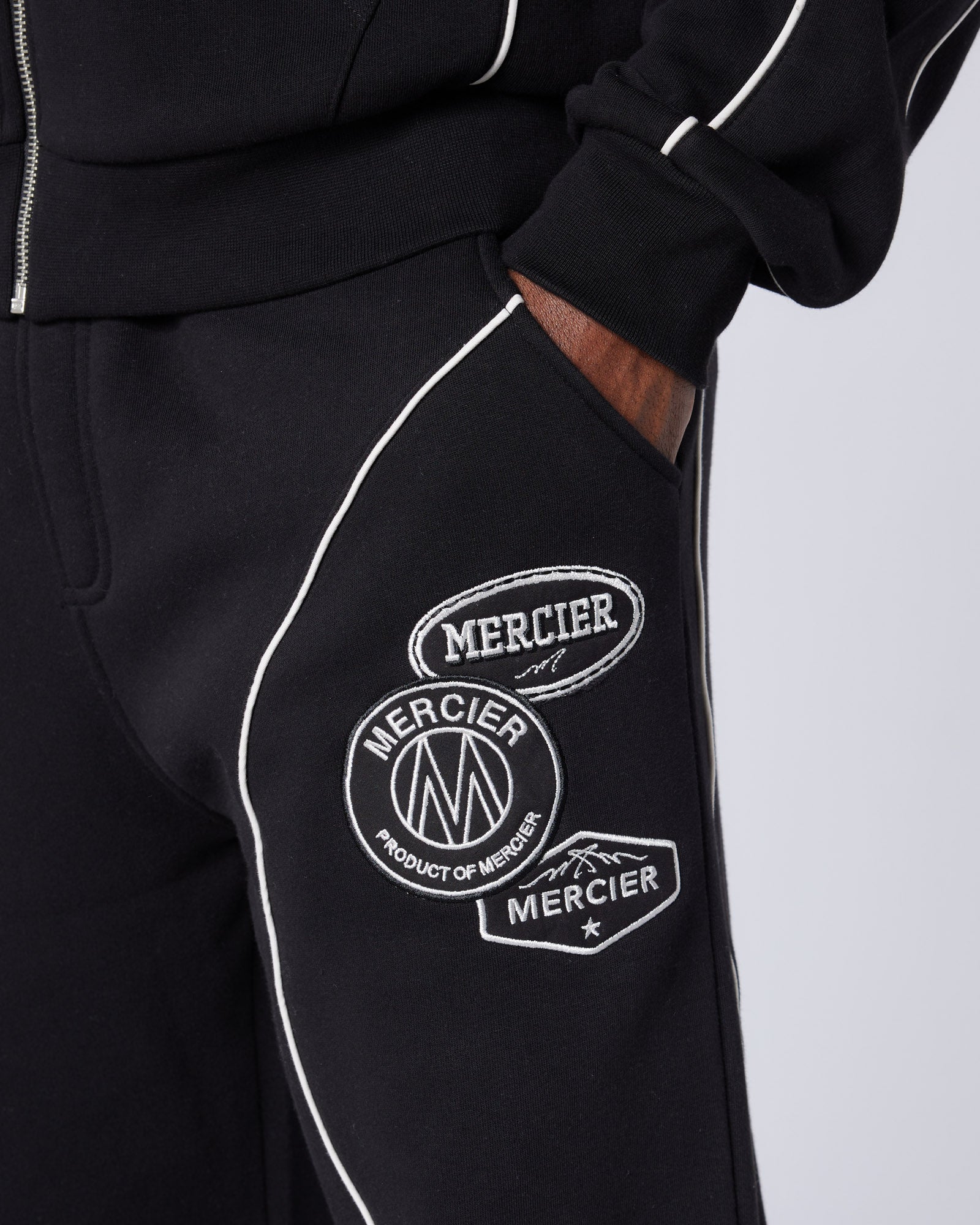 Mercier black New Wave badge joggers
